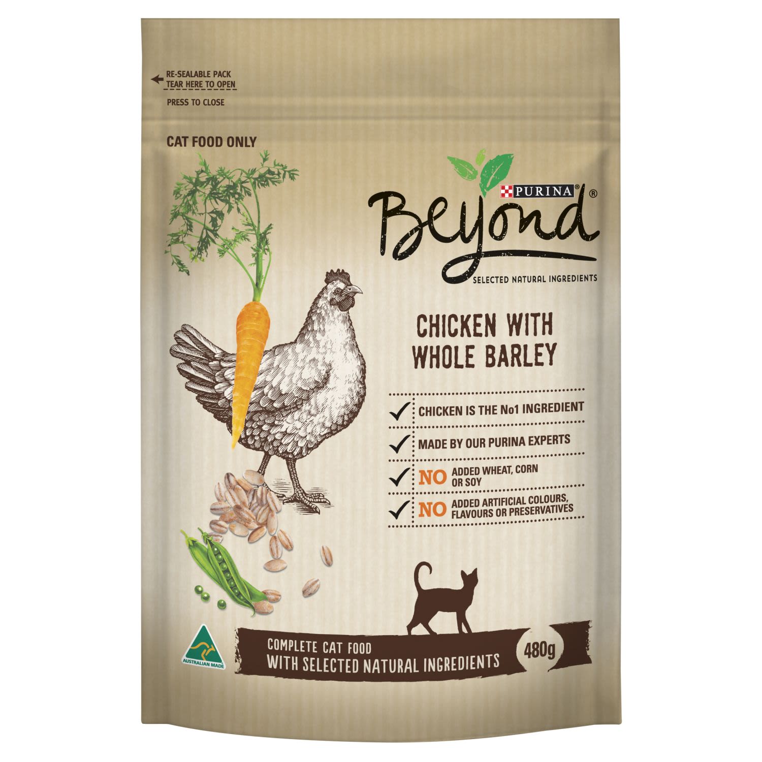 Beyond Cat Food Chicken with Whole Barley, 480 Gram