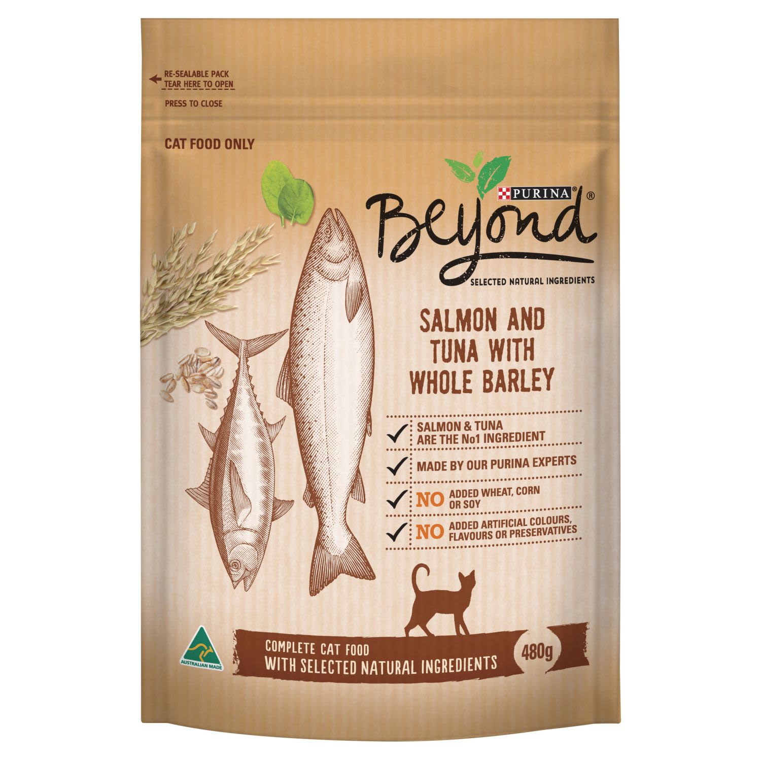 Beyond Cat Food Salmon and Tuna with Whole Barley, 480 Gram