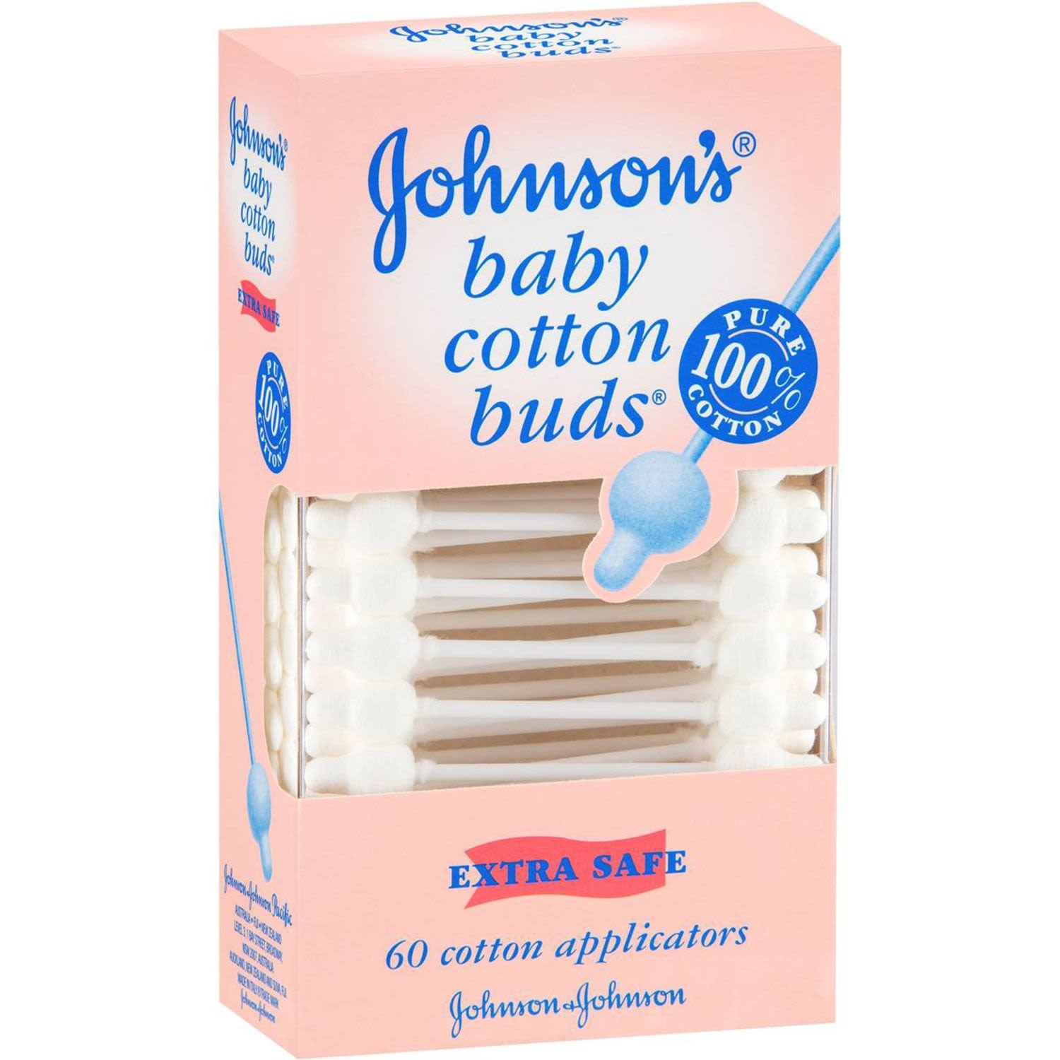 Johnson's Baby Pure Cotton Buds, 60 Each