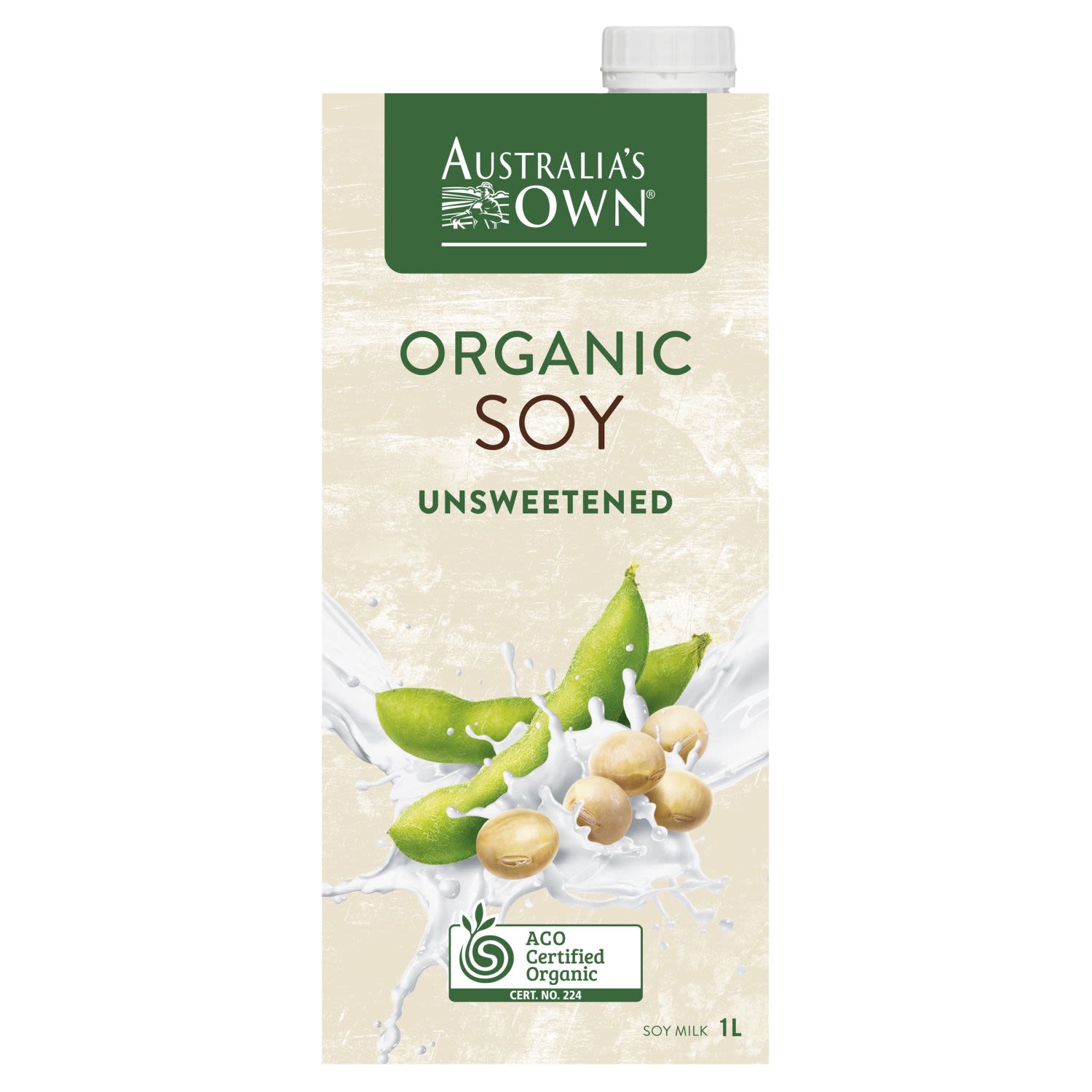 Australia's Own Organic Soy Milk Unsweetened, 1 Litre
