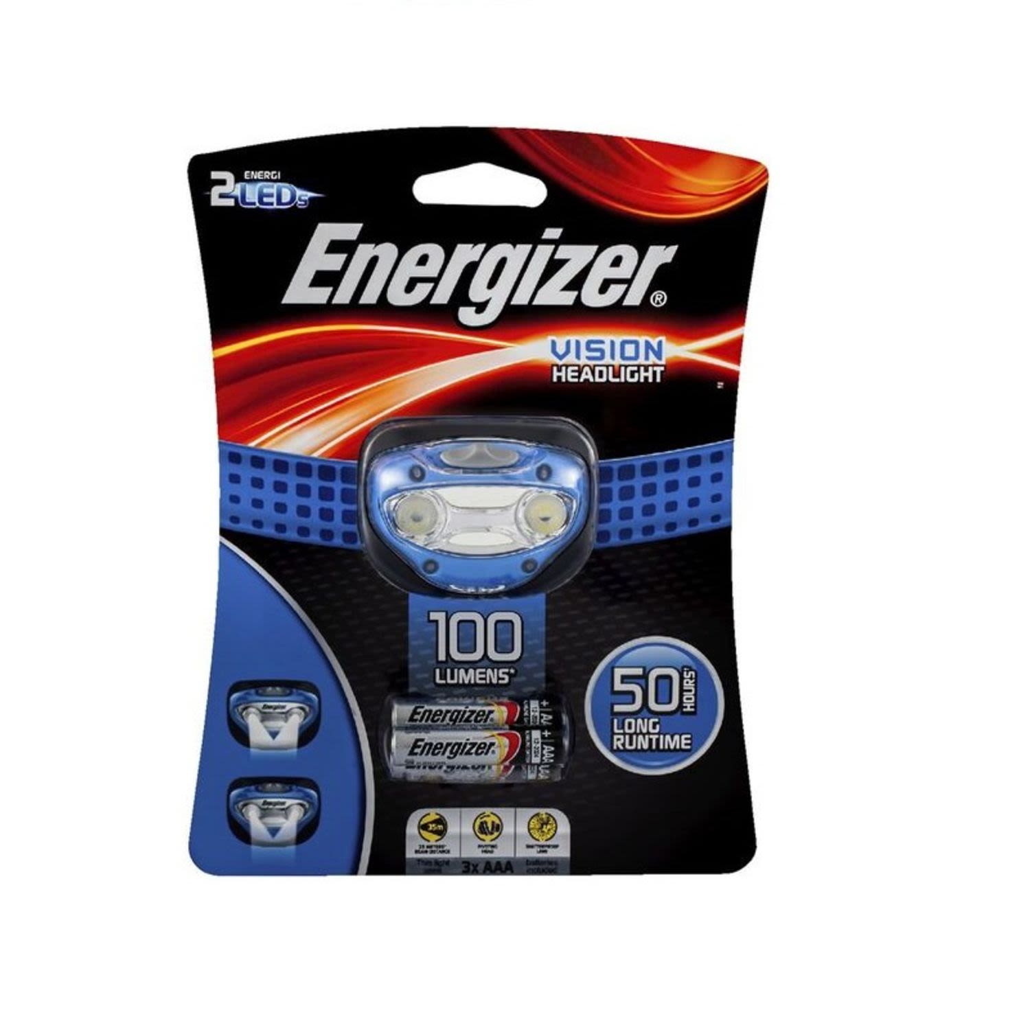 Energizer LED Vision Headlight With Batteries, 1 Each