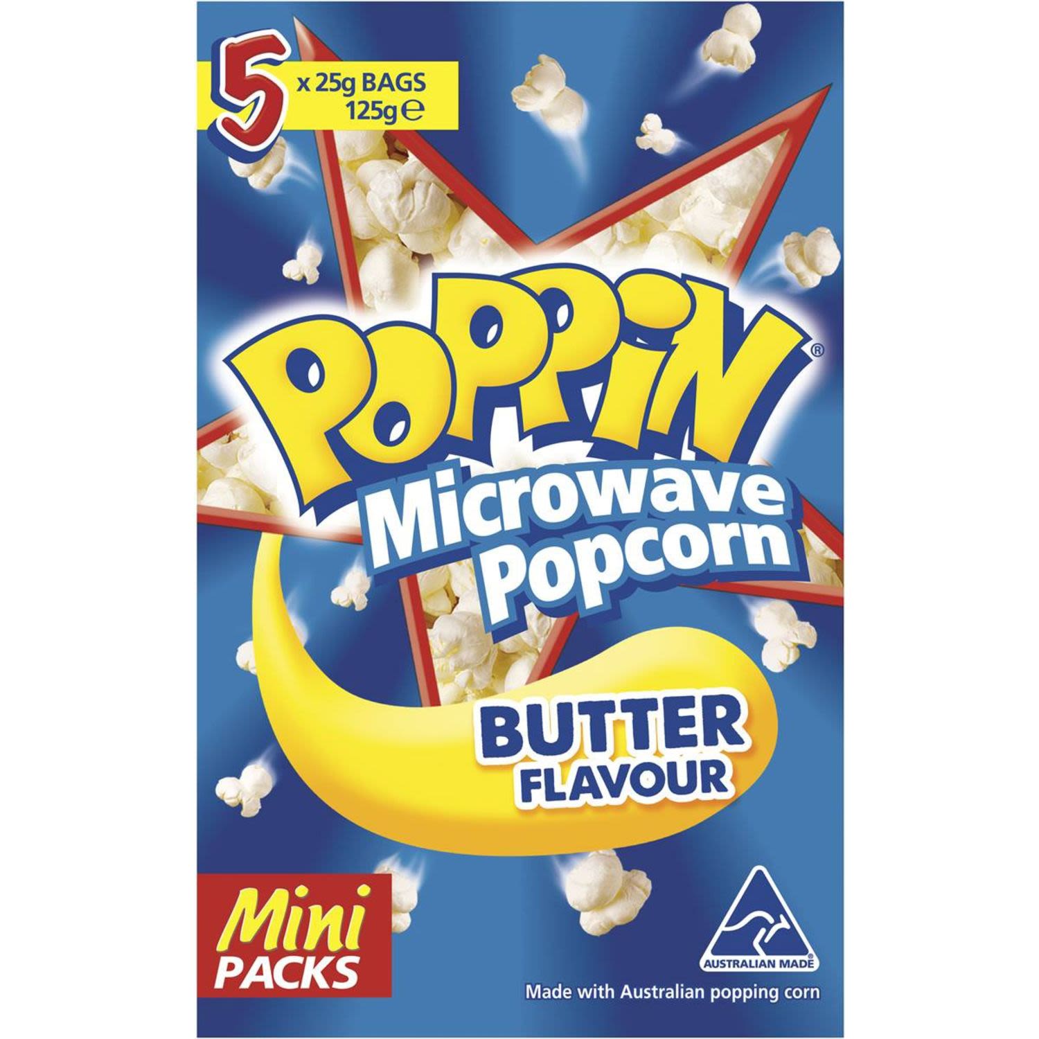 Poppin Shakers Microwave Popcorn Butter Flavour, 5 Each