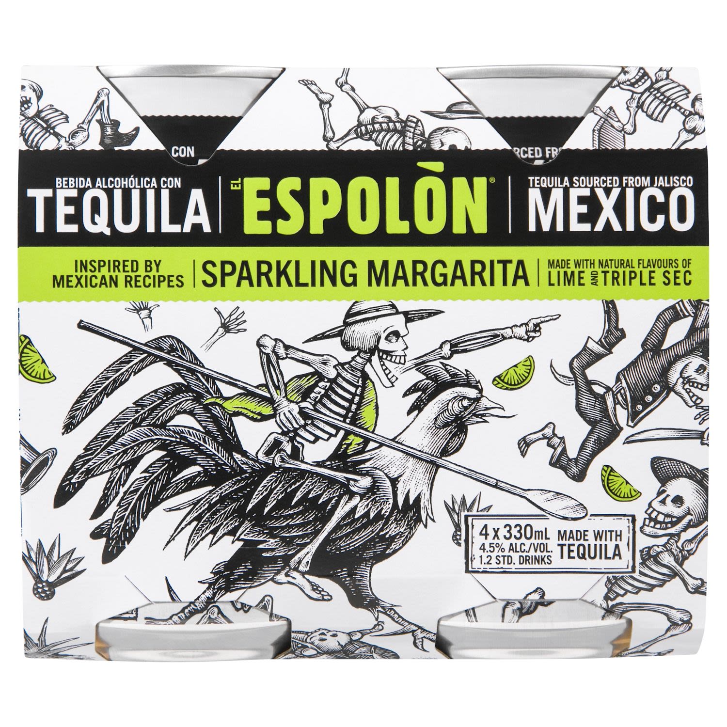 Espolon Tequila Sparkling Margarita Can 330mL 