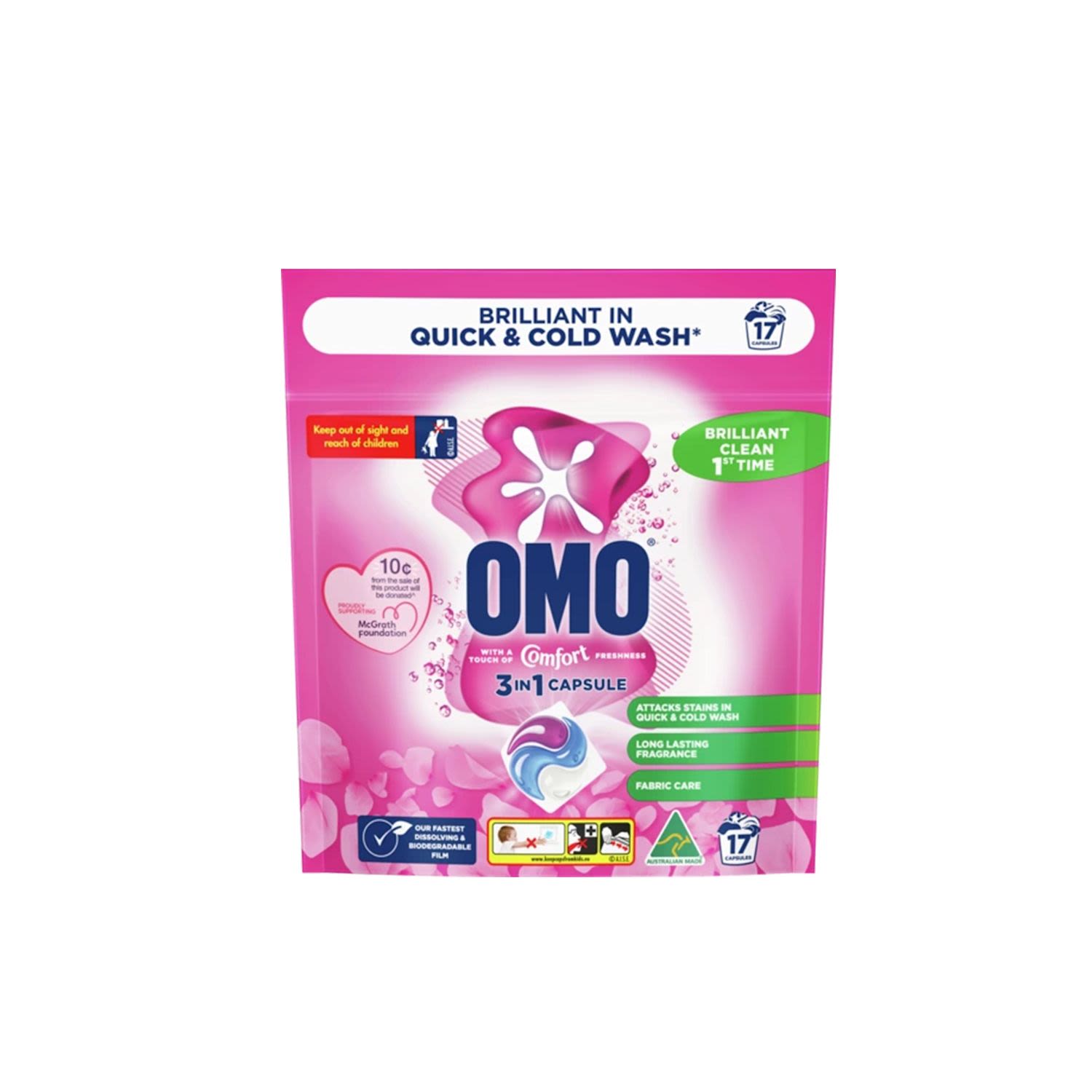 OMO Laundry Capsules Touch Of Comfort McGrath Foundation