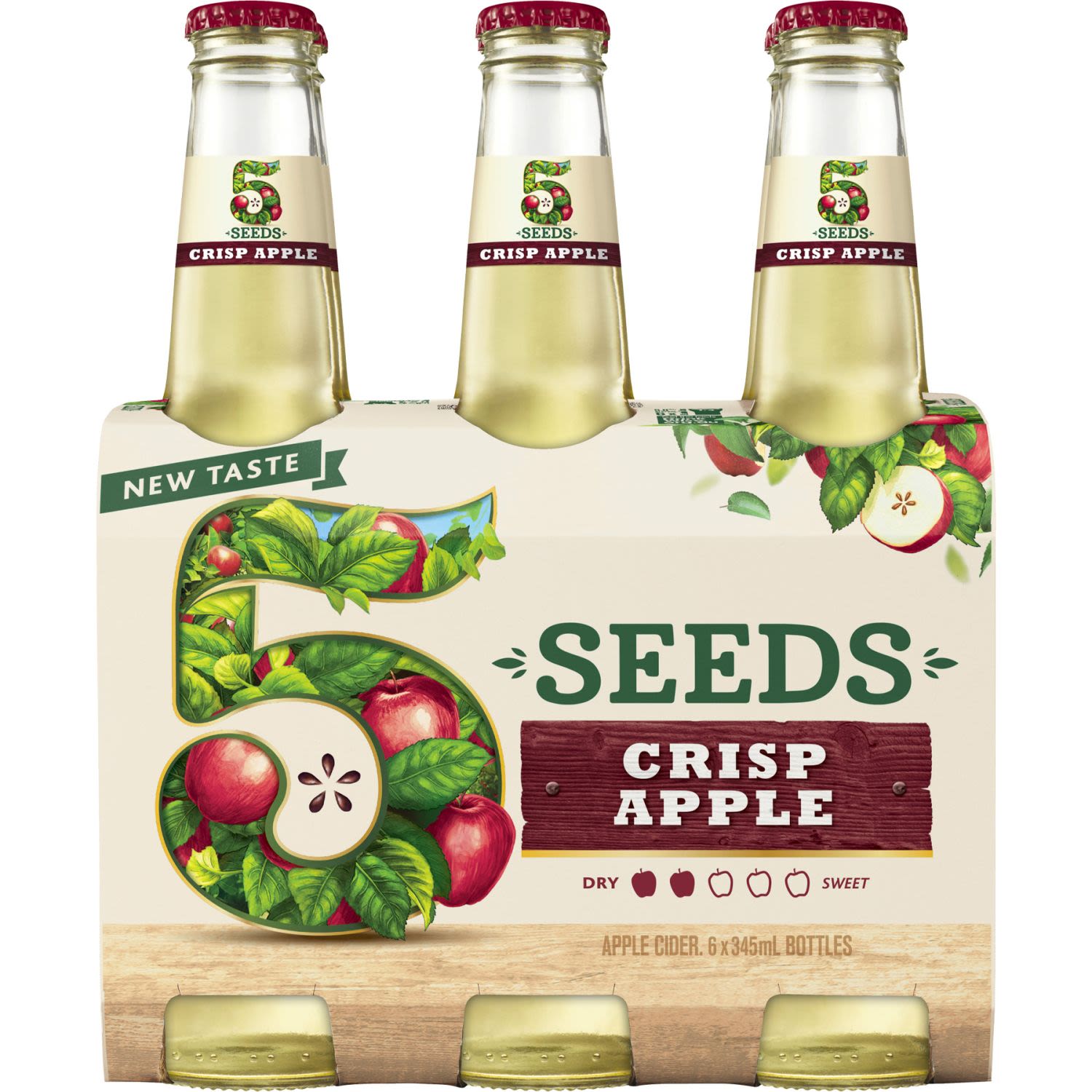 5 Seeds Crisp Apple Cider, 6 Each