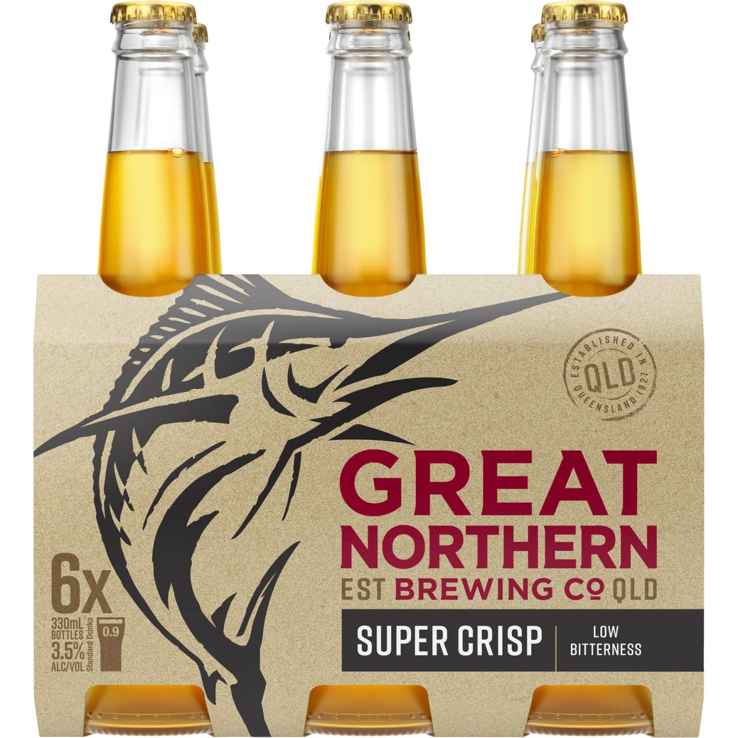 Great Northern Brewing Co. Super Crisp Lager 330mL Bottles, 6 Each