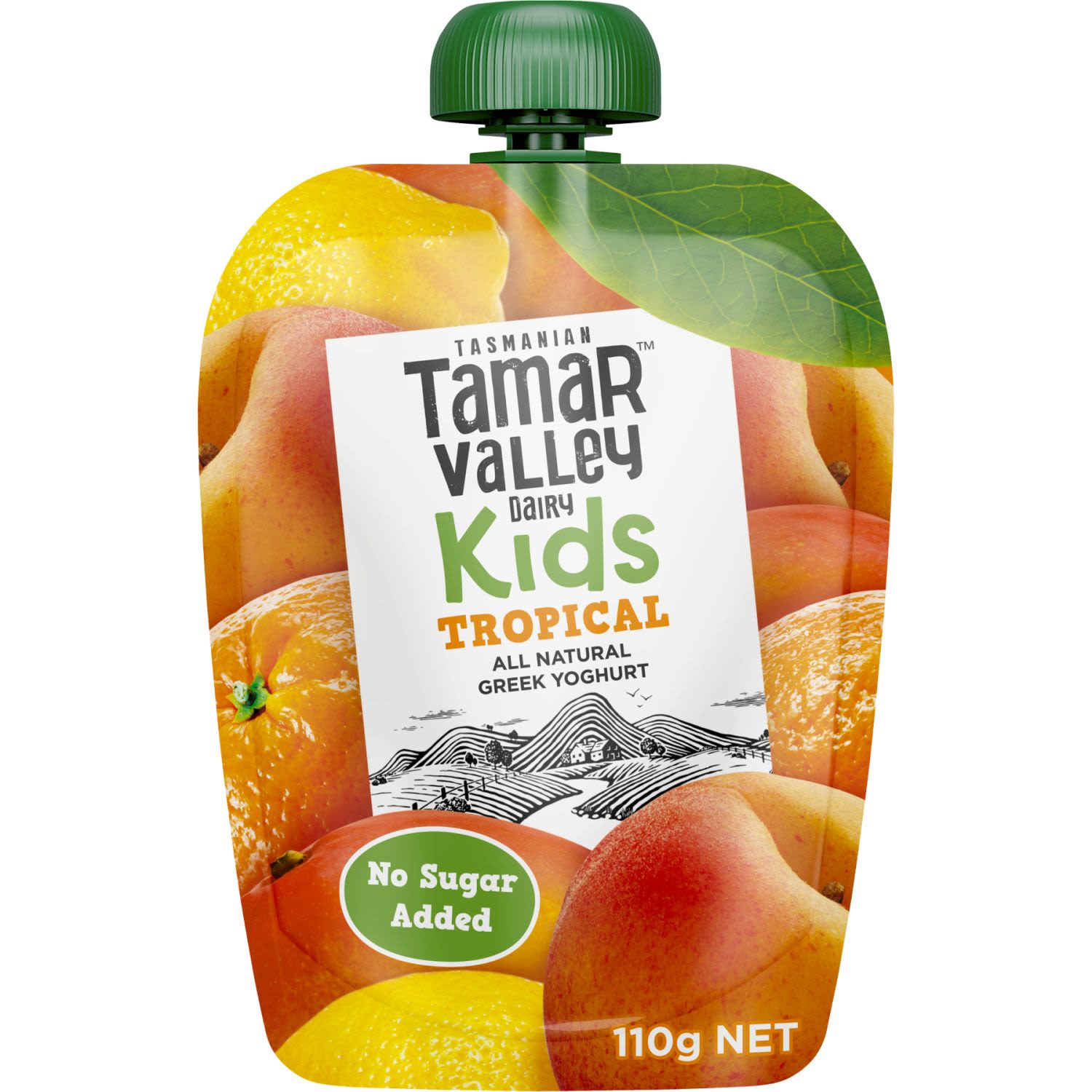 Tamar Valley Kids Greek Yoghurt Pouch Tropical, 110 Gram