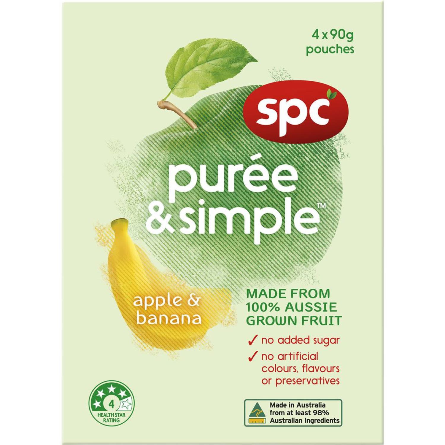 SPC Puree & Simple Apple & Banana, 4 Each