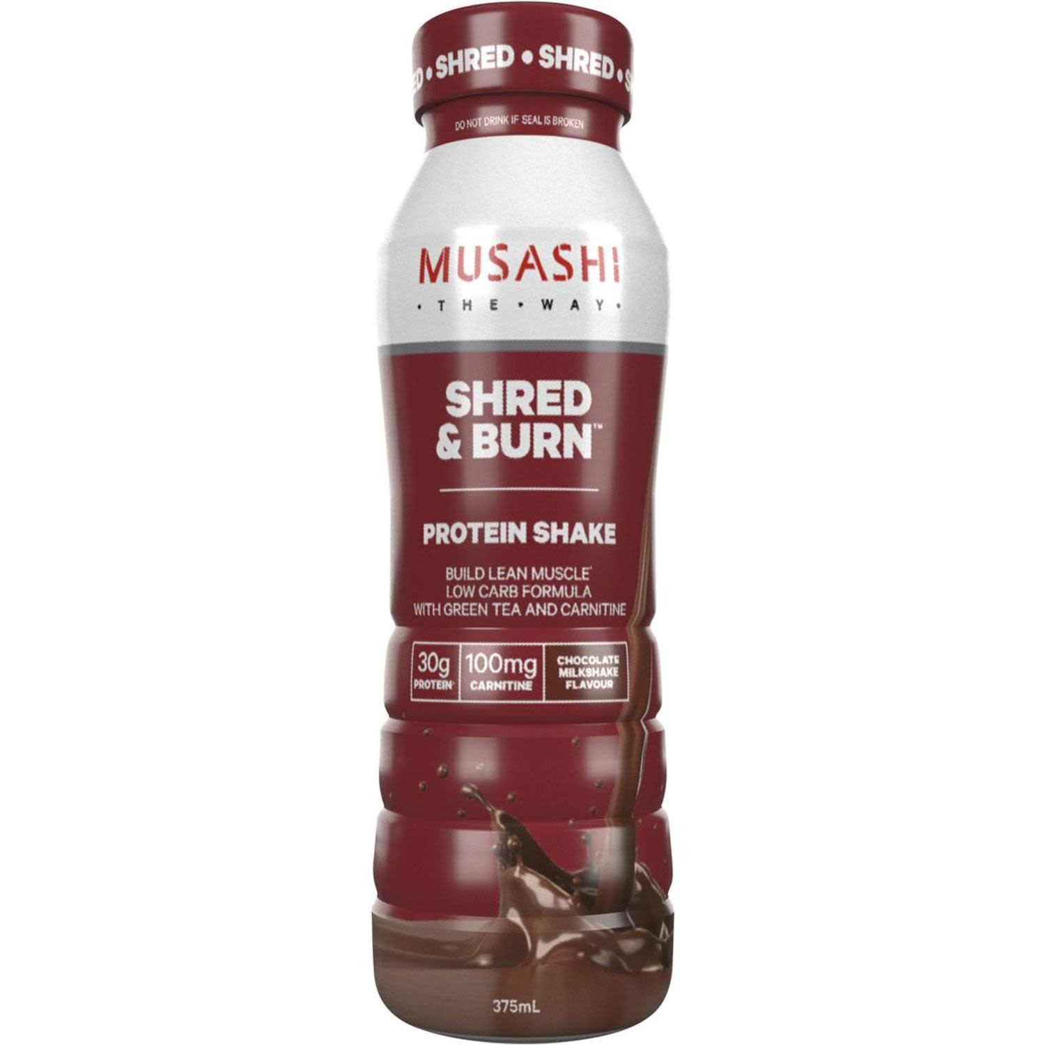 Musashi Shred & Burn Protein Shake Chocolate, 375 Millilitre