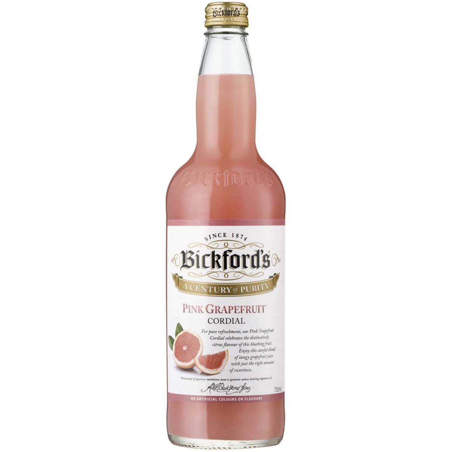 Bickford's Cordial Pink Grape Fruit, 750 Millilitre