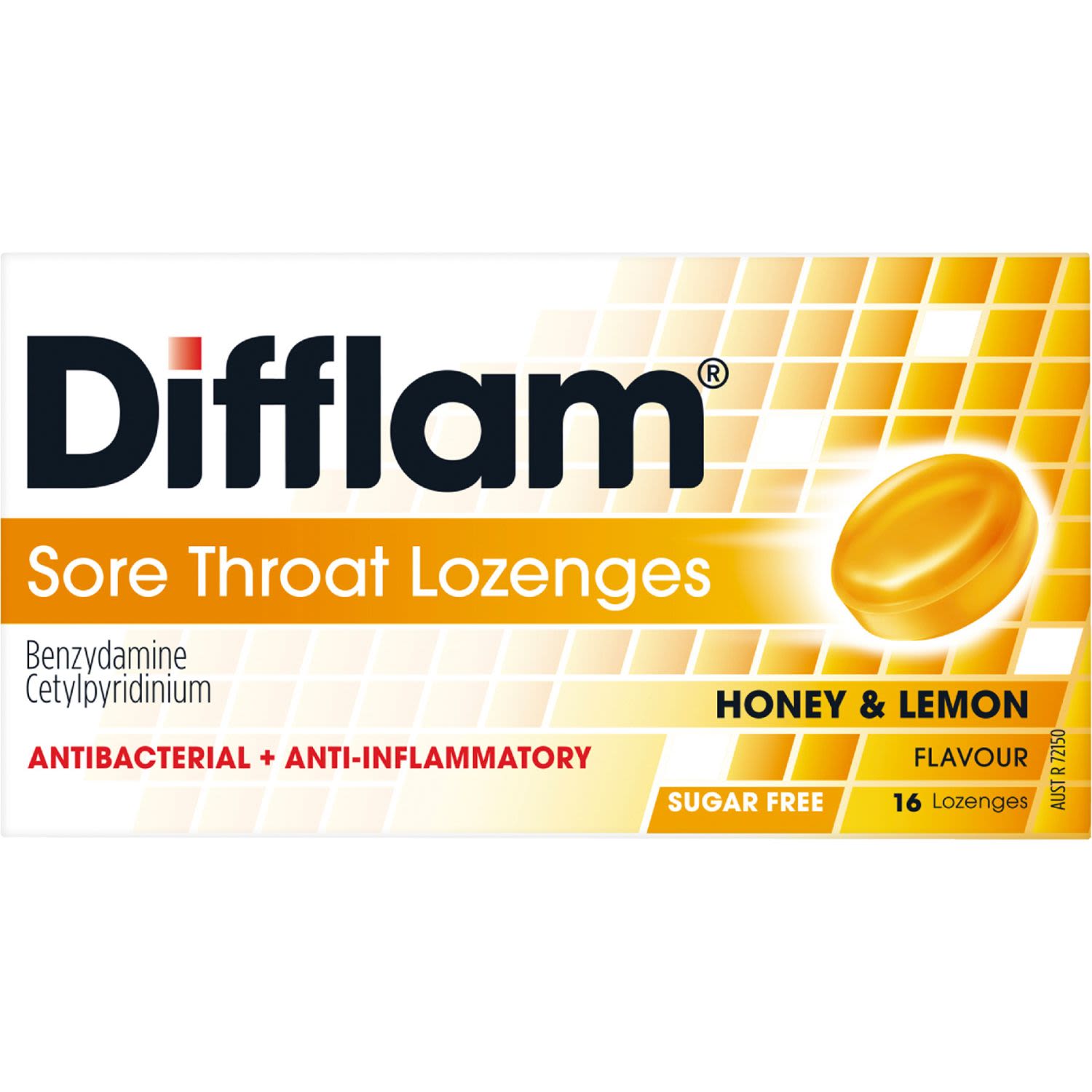 Difflam Lozenges Honey Lemon, 16 Each
