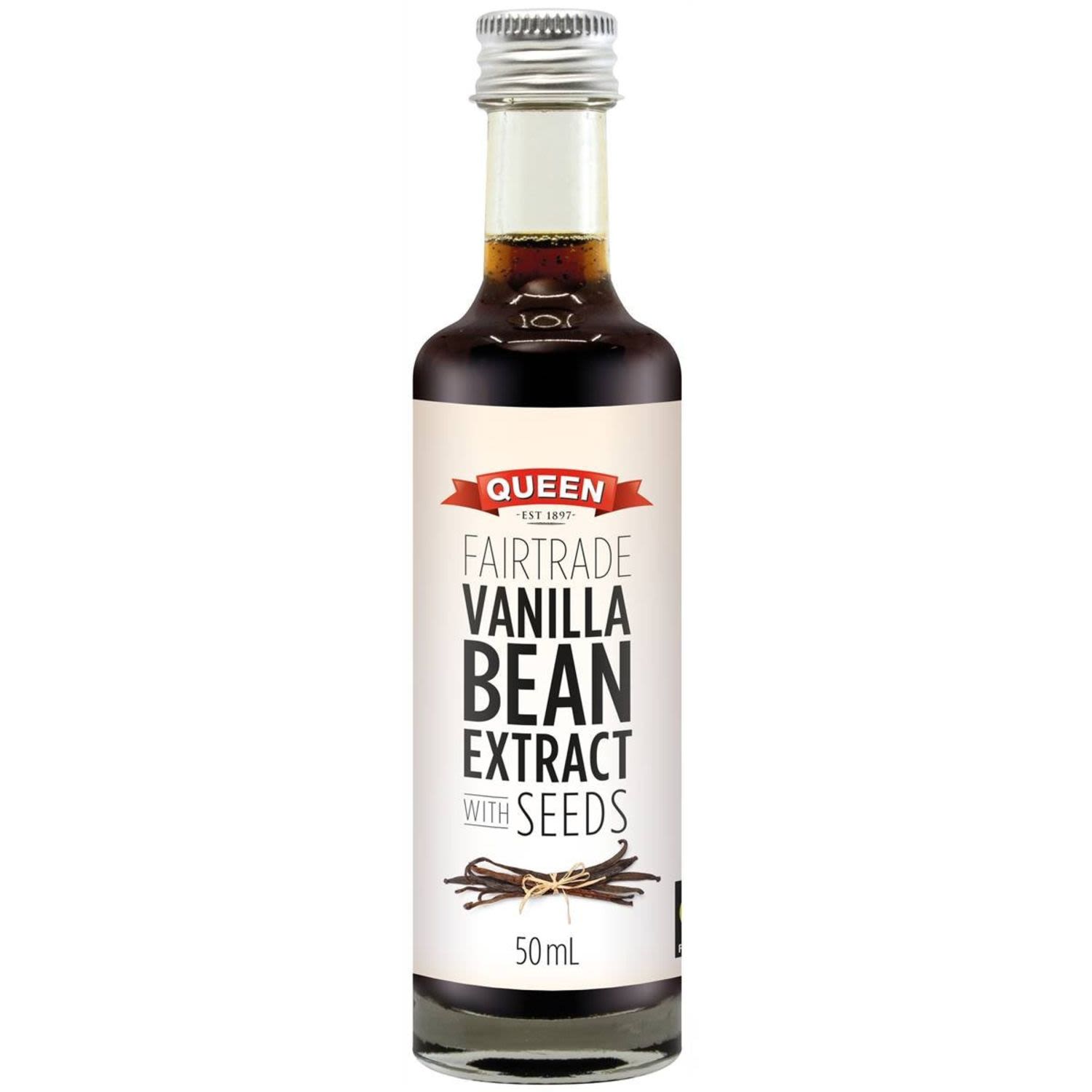 Queen Fairtrade Vanilla Extract With Seeds, 50 Millilitre