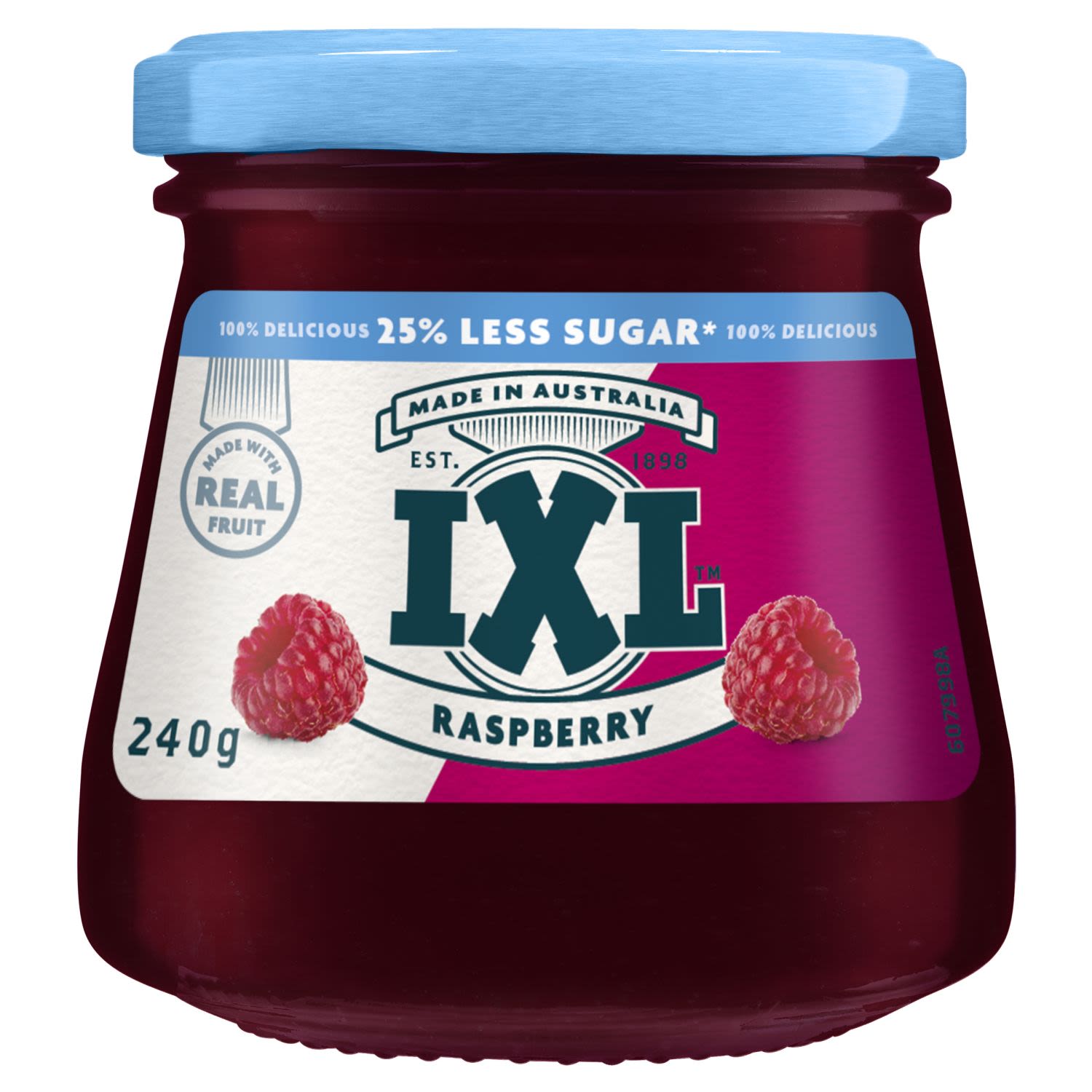 IXL Reduced Sugar Raspberry Jam, 240 Gram
