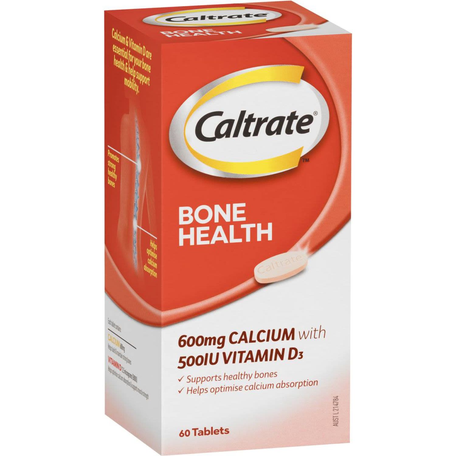 Caltrate Bone Health Tablets With Vitamin D, 60 Each