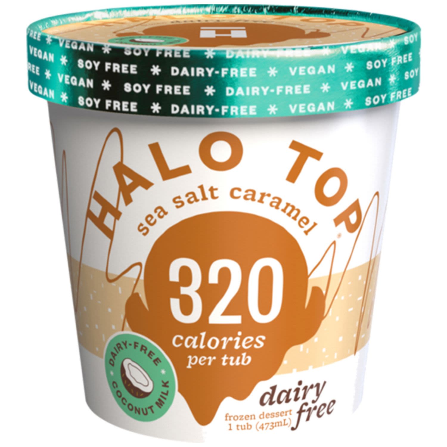 Halo Top Dairy Free Sea Salt Caramel Ice Cream, 473 Millilitre