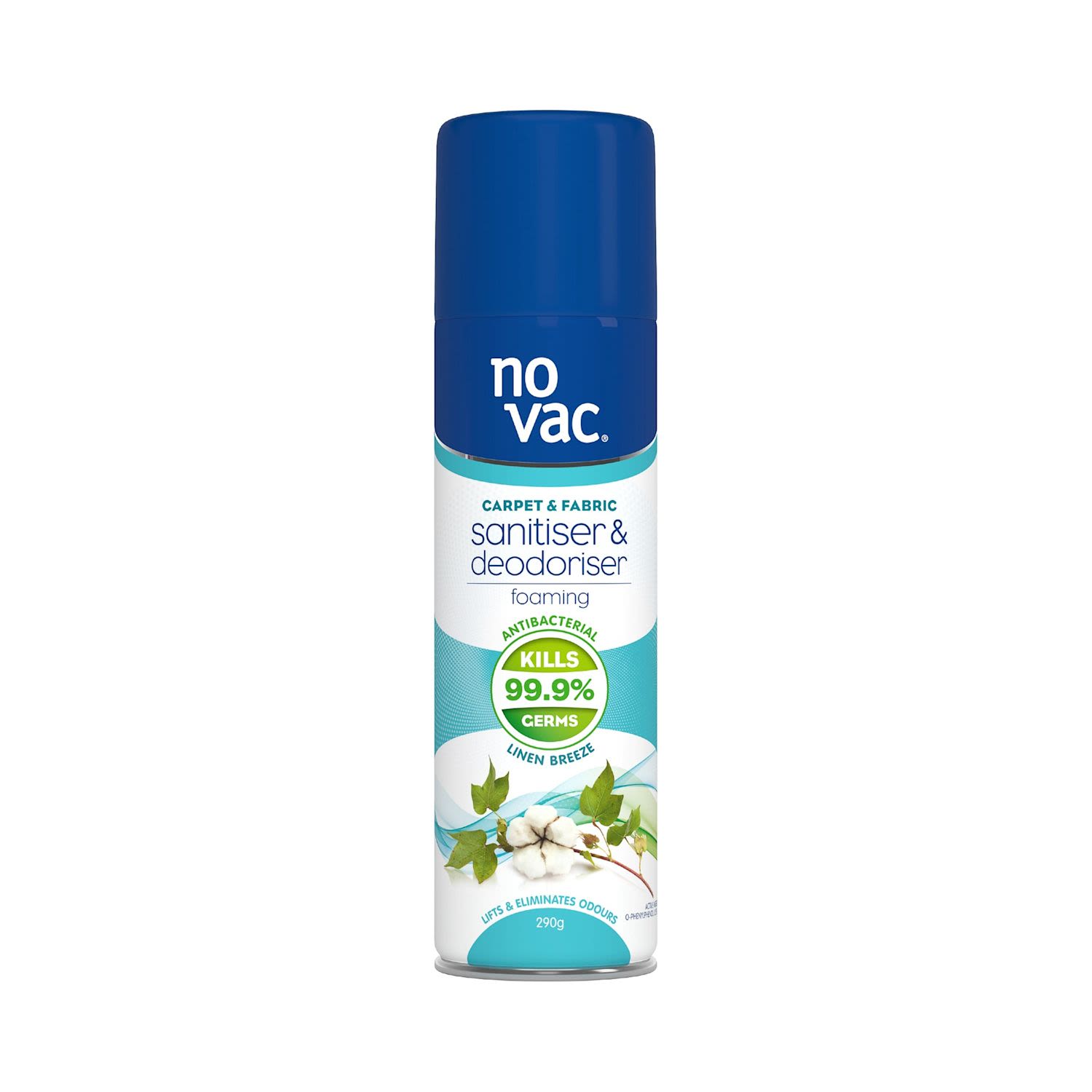 No Vac Foam Carpet Sanitiser & Deodoriser Linen Breeze