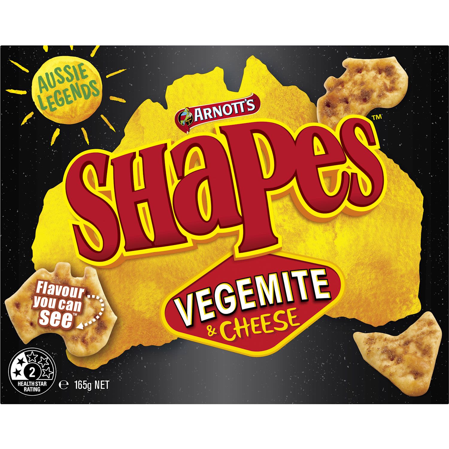 Arnott's Shapes Cracker Biscuits Vegemite & Cheese