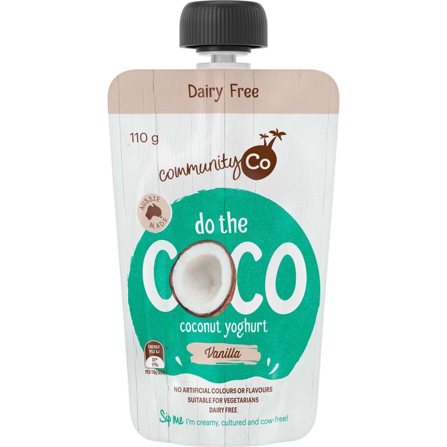 Community Co Coconut Vanilla Yoghurt Pouch, 110 Gram