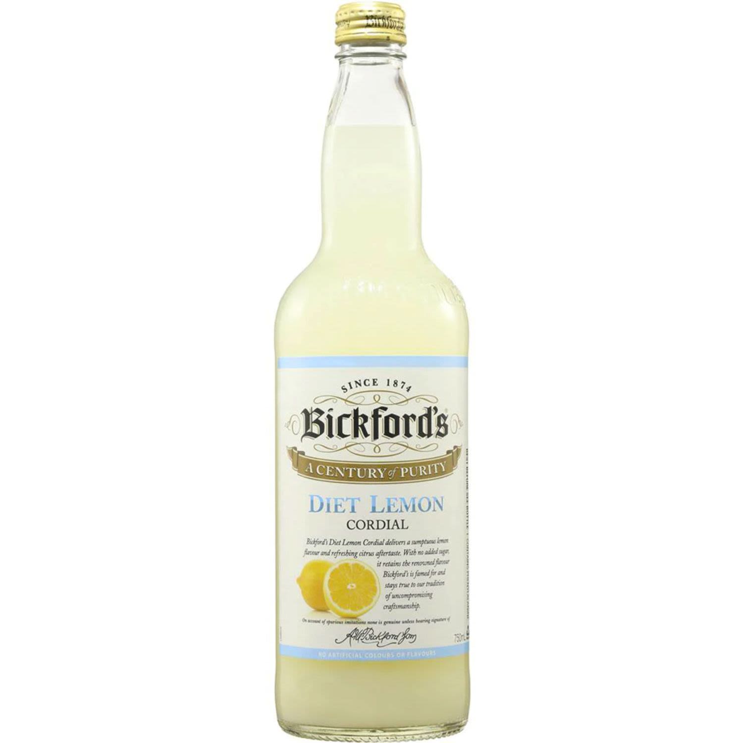 Bickford's Diet Lemon Cordial, 750 Millilitre