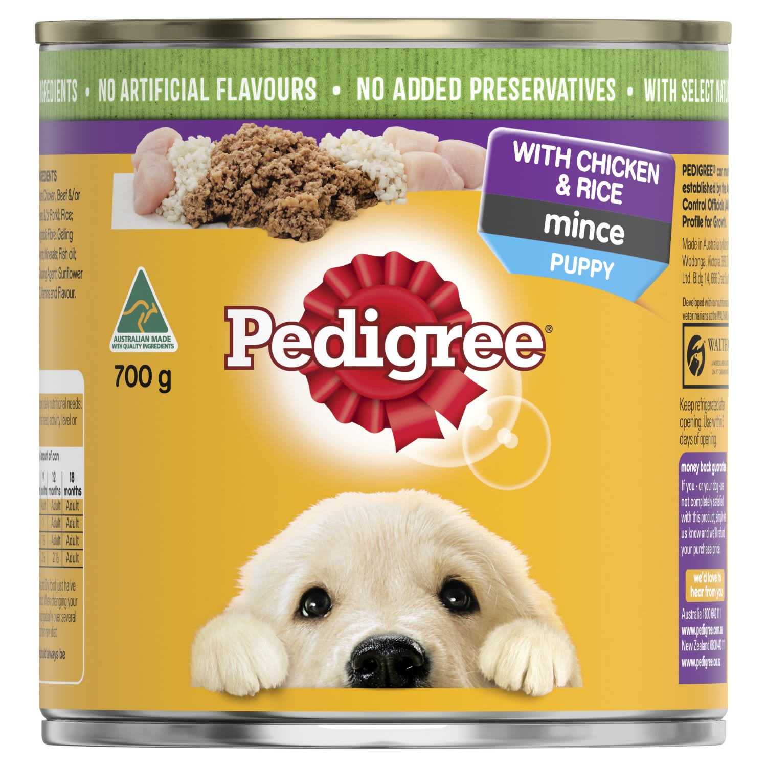 Pedigree Puppy Loaf With Chicken & Rice Wet Dog Food Can, 700 Gram
