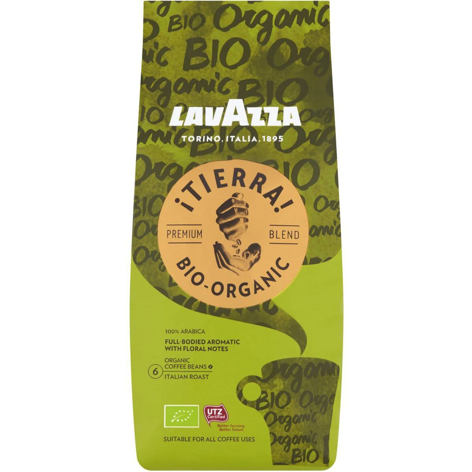 Lavazza Tierra Bio-organic Coffee Beans, 500 Gram