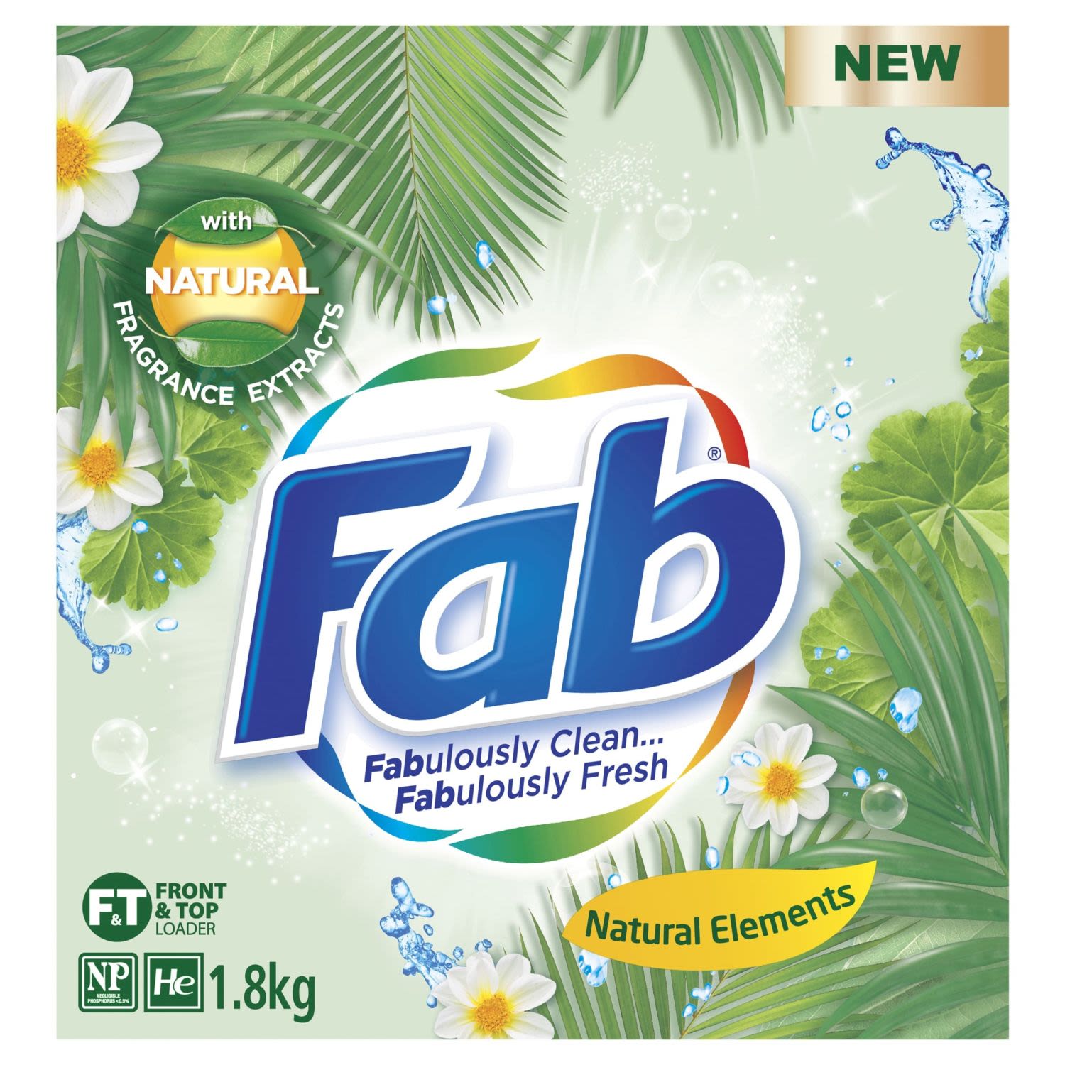 Fab Natural Elements Laundry Detergent Powder, 1.8 Kilogram