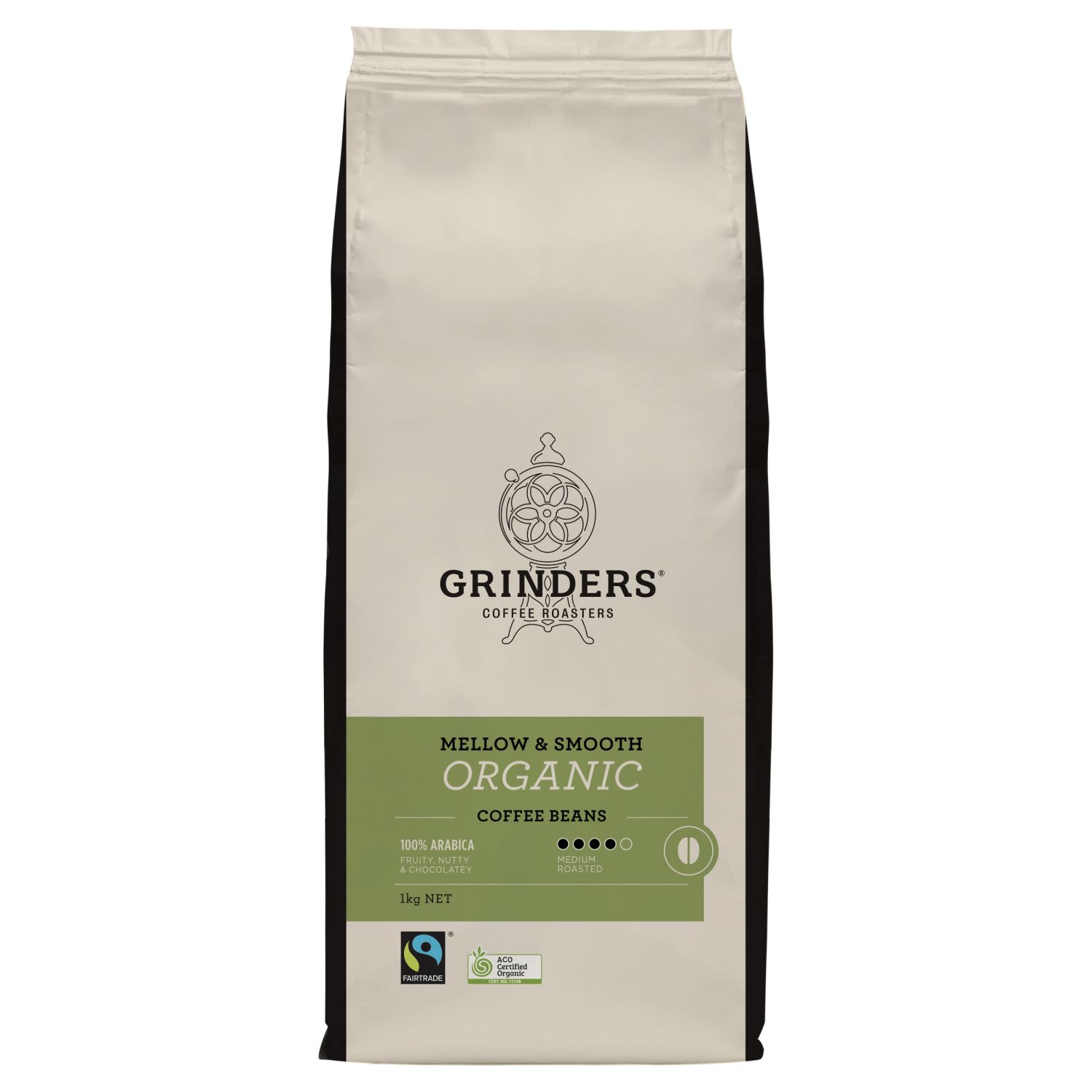 Grinders Coffee Roasters Organic Coffee Beans, 1 Kilogram
