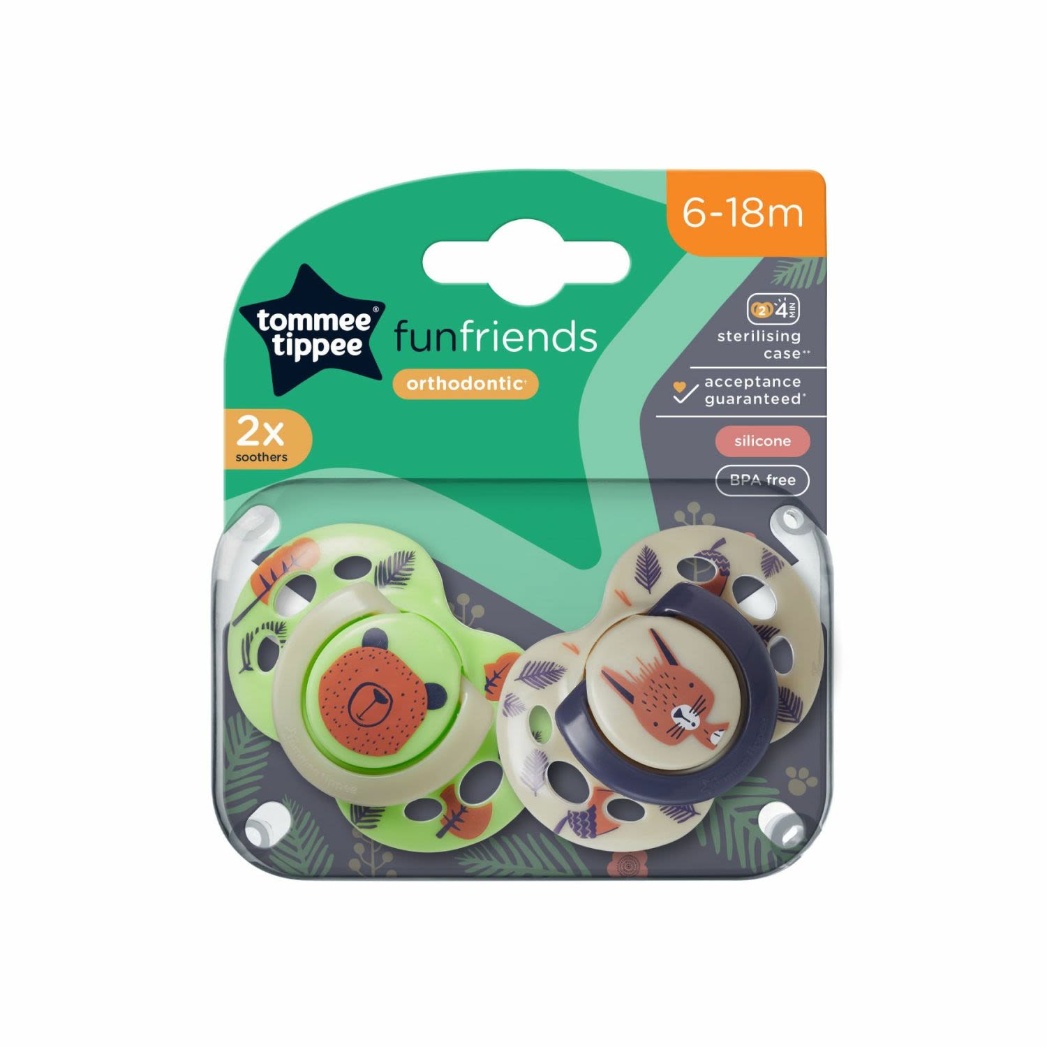 Tommee Tippee Closer to Nature Fun Style Soothers, 2 Each