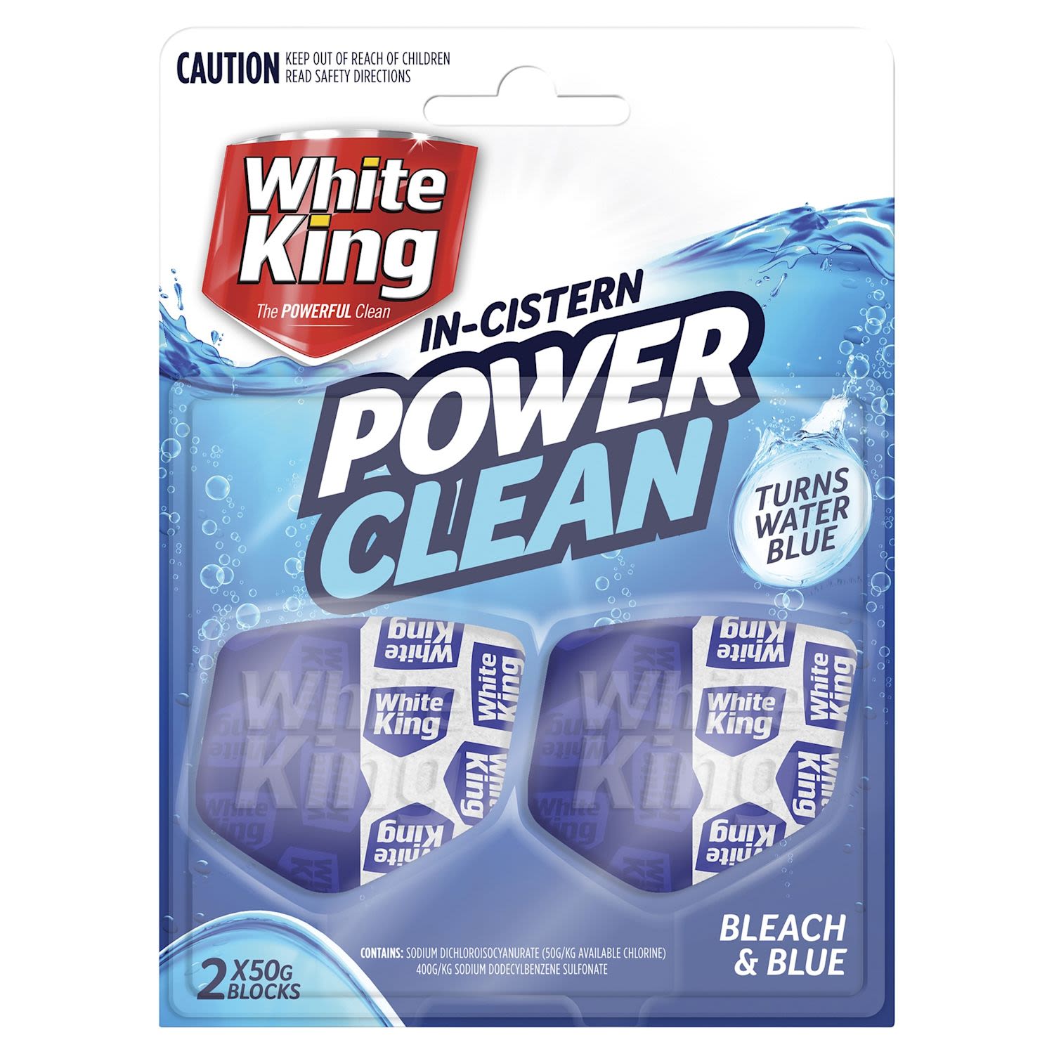 White King Power Clean In Cistern Bleach & Blue