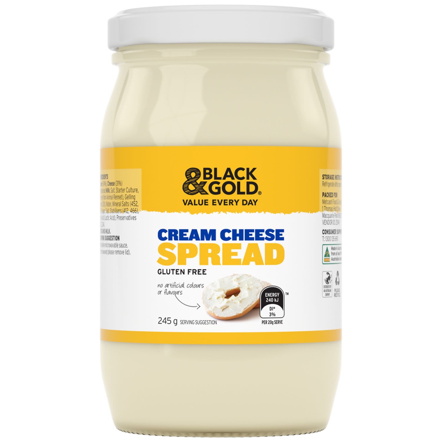 Black & Gold Cream Cheese Spread, 245 Gram