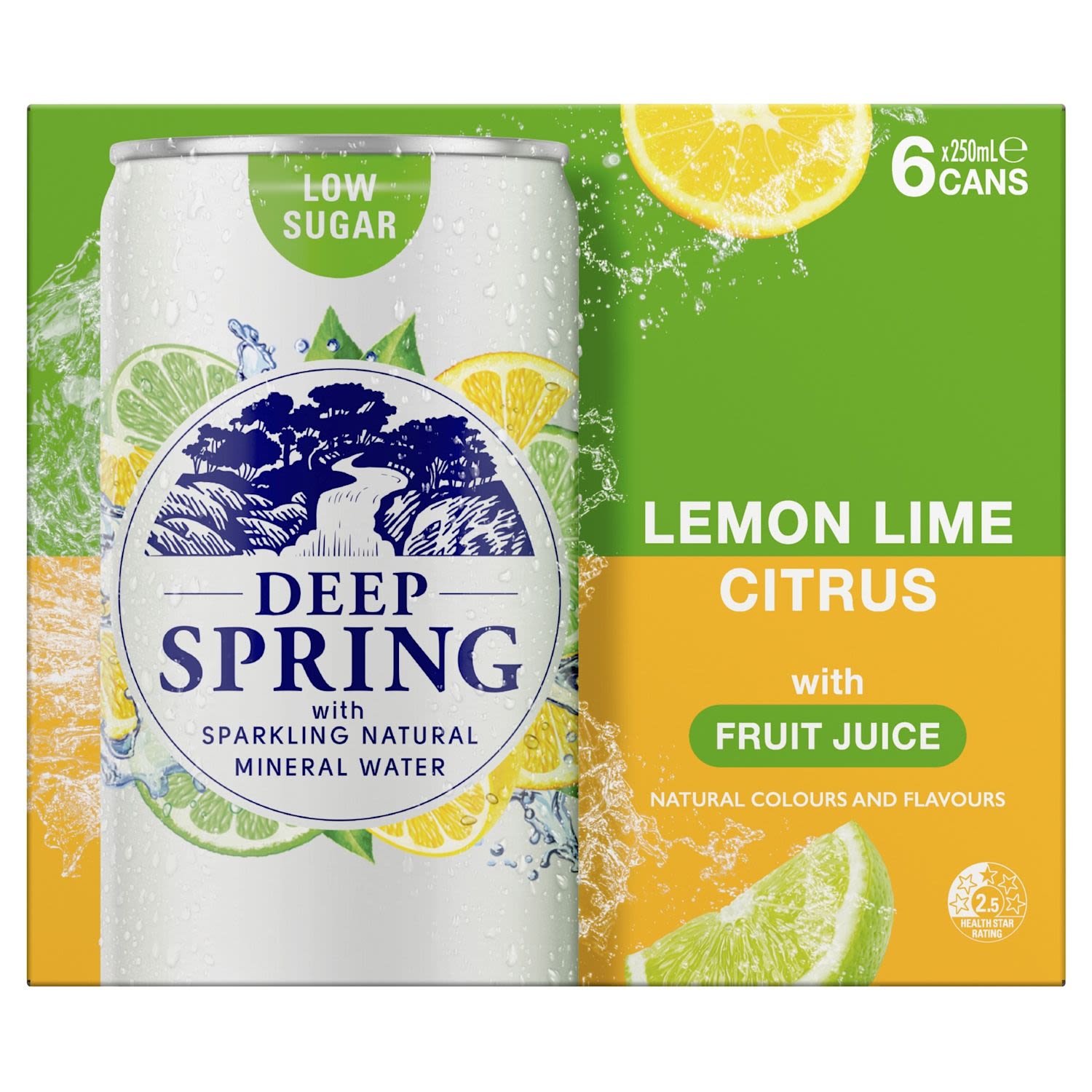 Deep Spring Mineral Water Sparkling Drink Lemon Lime Cans