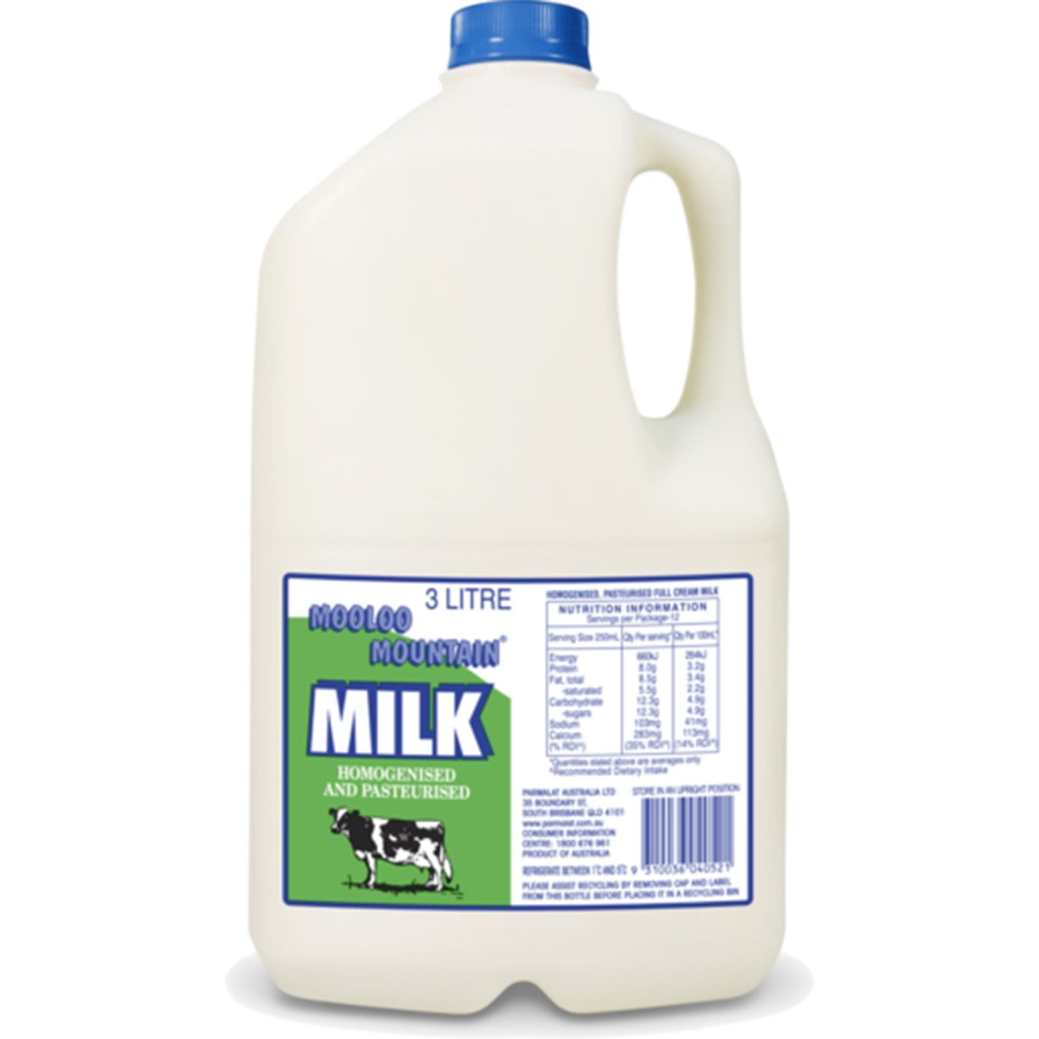 Mooloo Milk Mountain Full Cream Milk, 3 Litre