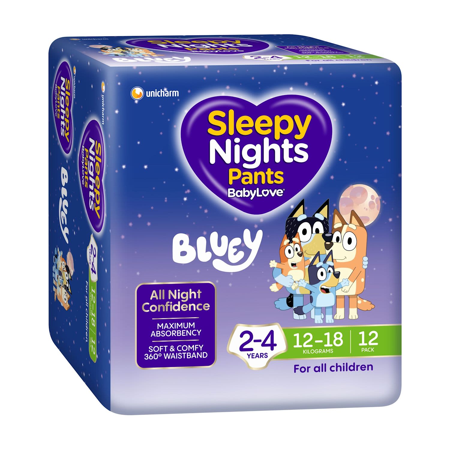 Babylove Sleepy Nights 2-4 Years Overnight Pants, 12 Each