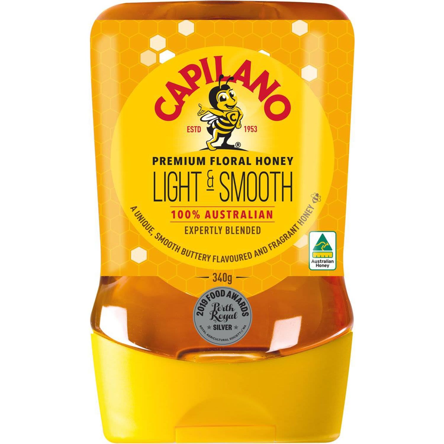 Capilano Light & Smooth Honey Upside Down Bottle, 340 Gram