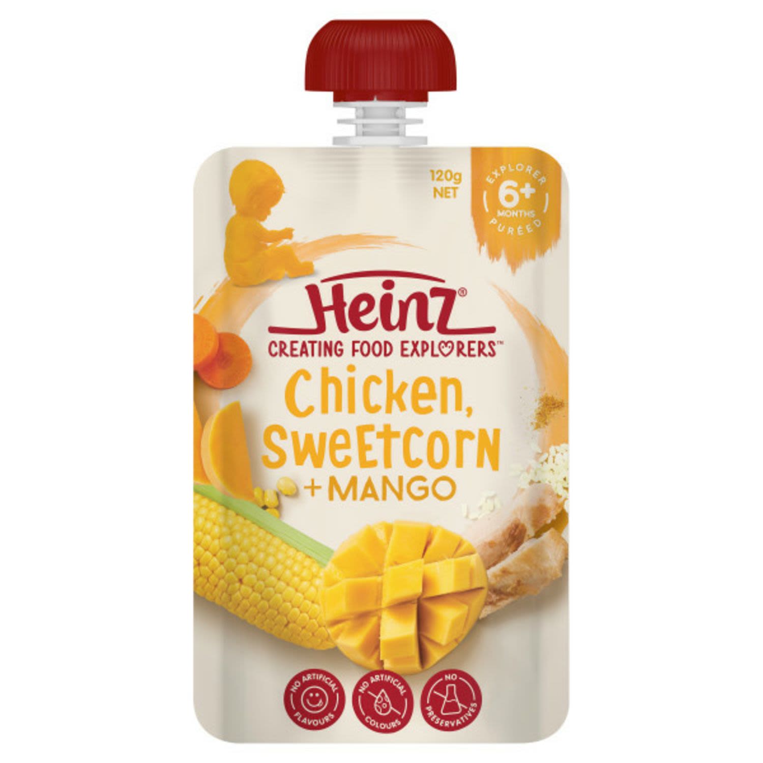Heinz Chicken Sweetcorn & Mango, 120 Gram