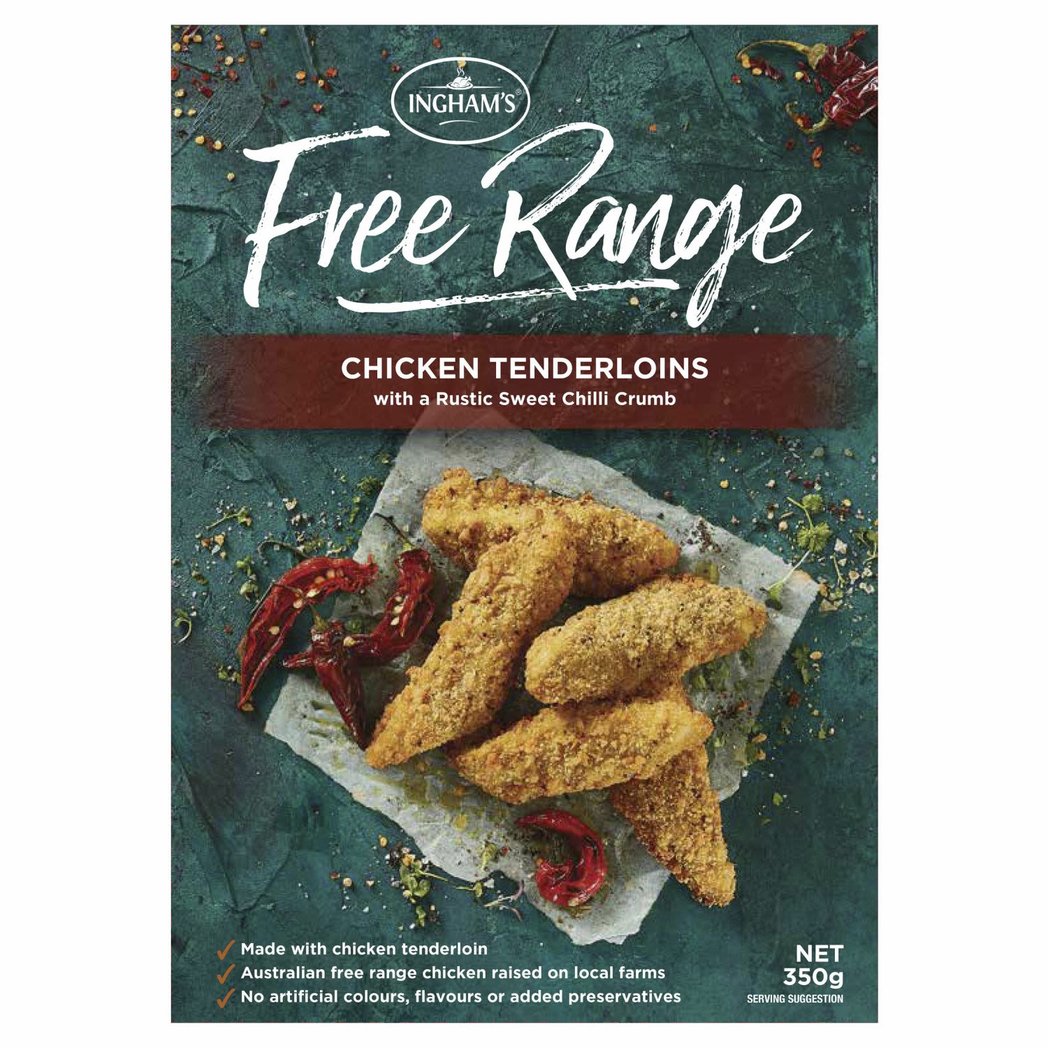 Ingham’s Free Range Chicken Tenderloins Sweet Chilli, 350 Gram