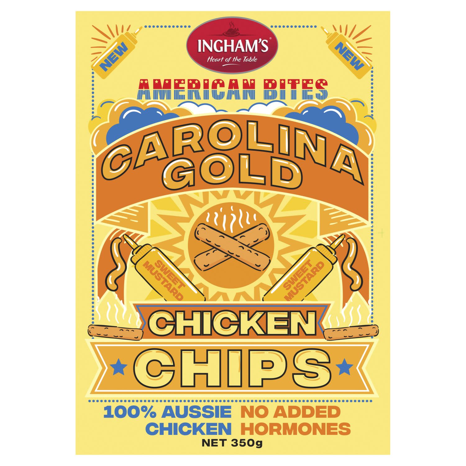 Ingham's American Bites Carolina Gold Chicken Chips, 350 Gram