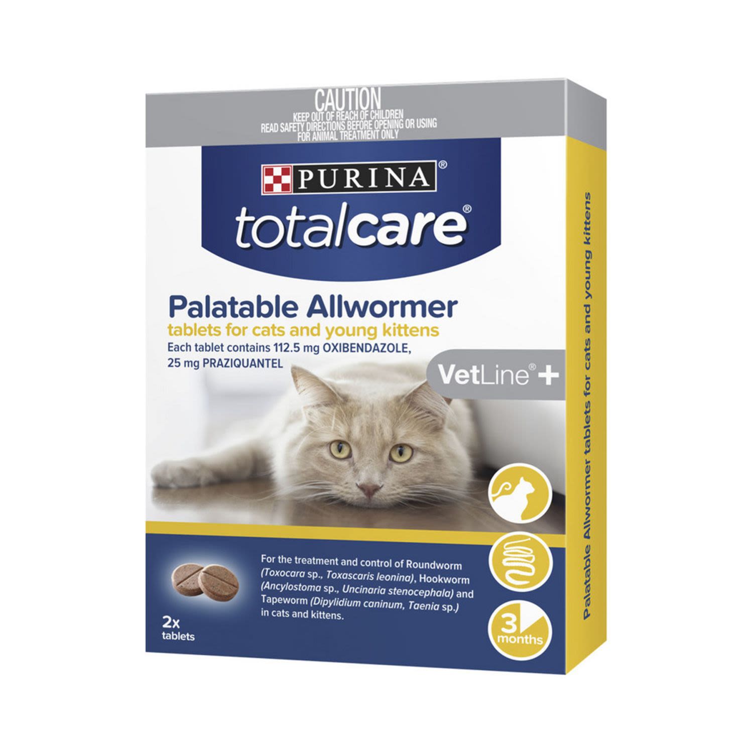 Purina Total Care Palatable Allwormer Cat Kittens Treatment Tablets, 1 Each