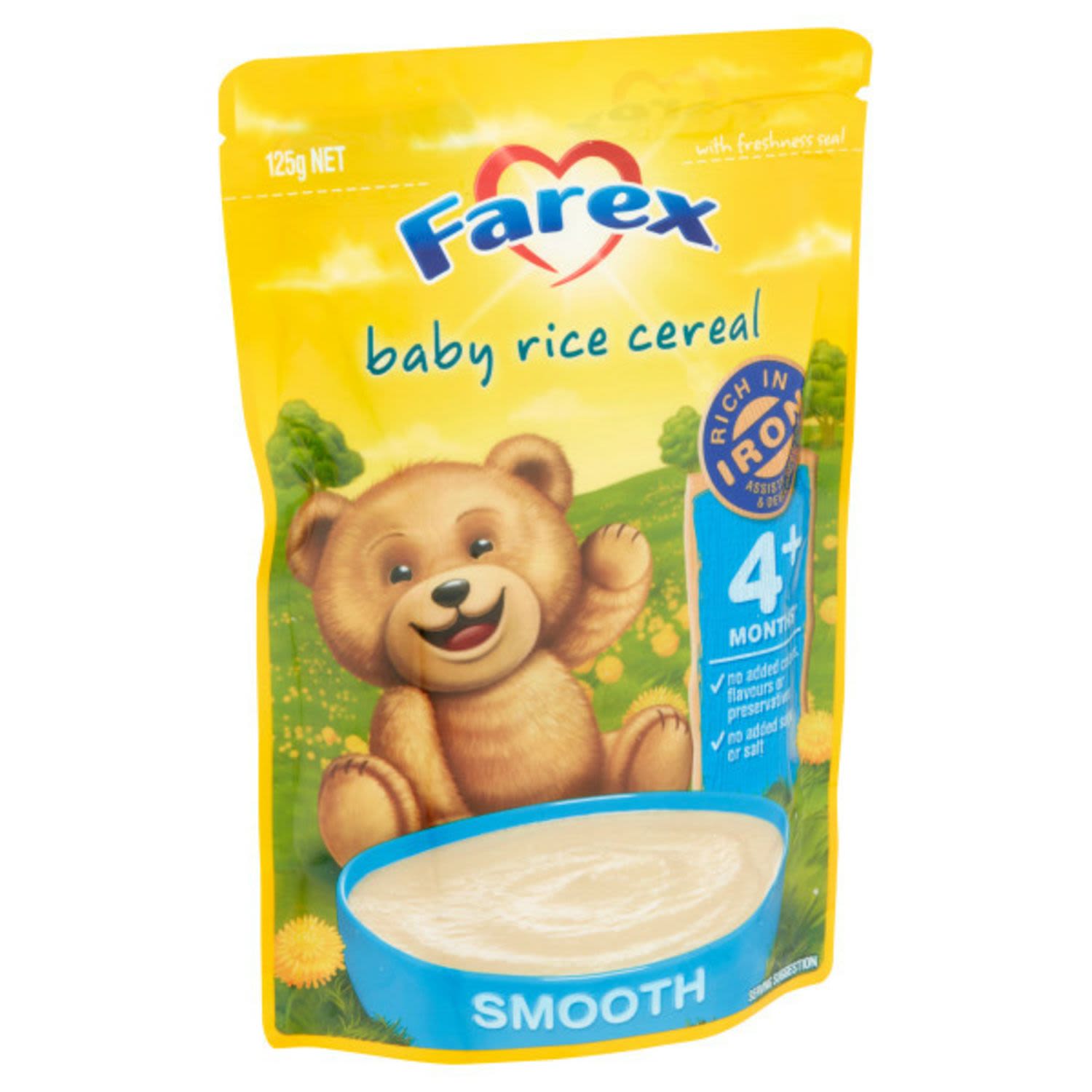 Farex Baby Food 4 Months+ Rice Cereal, 125 Gram