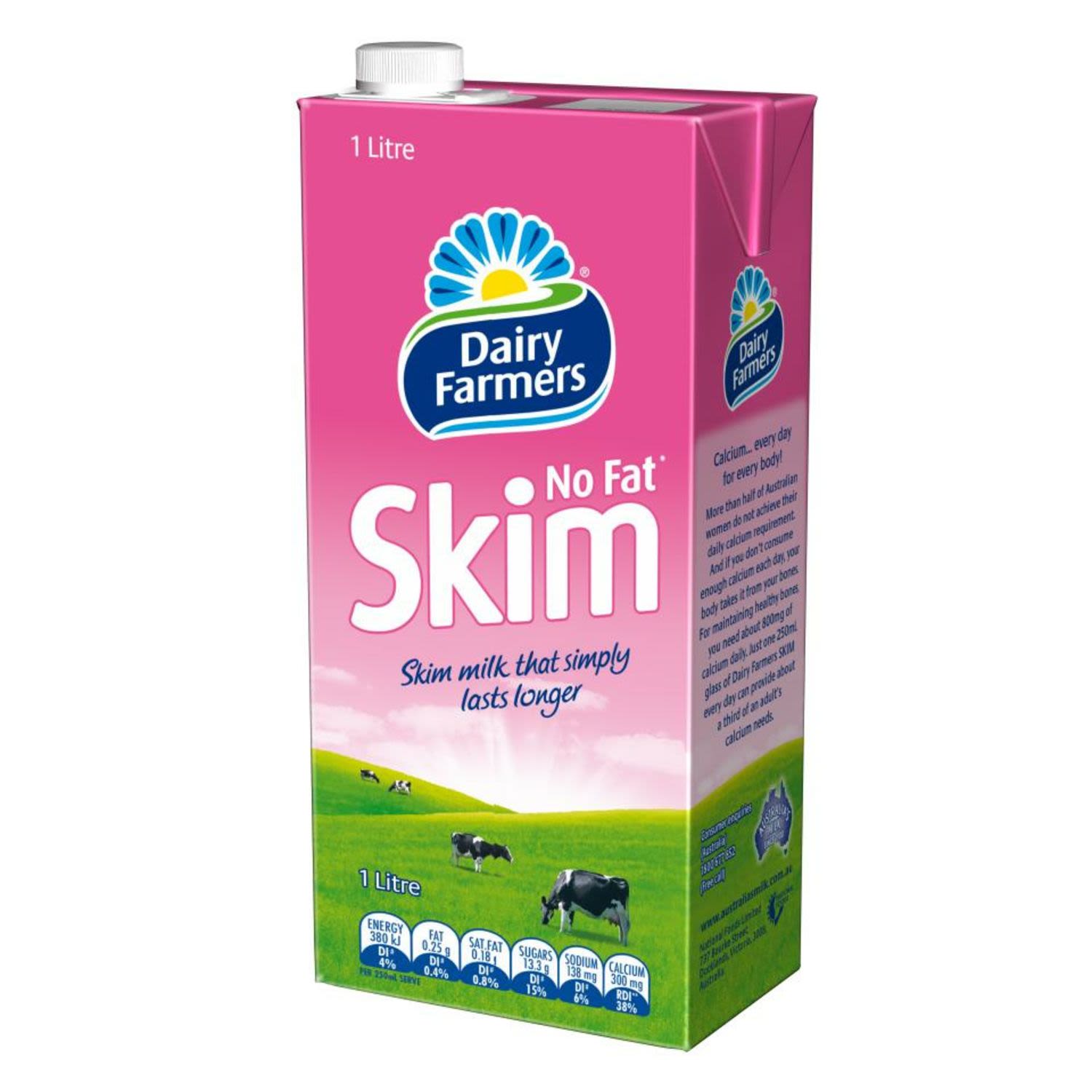 Dairy Farmers Skim Milk UHT, 1 Litre