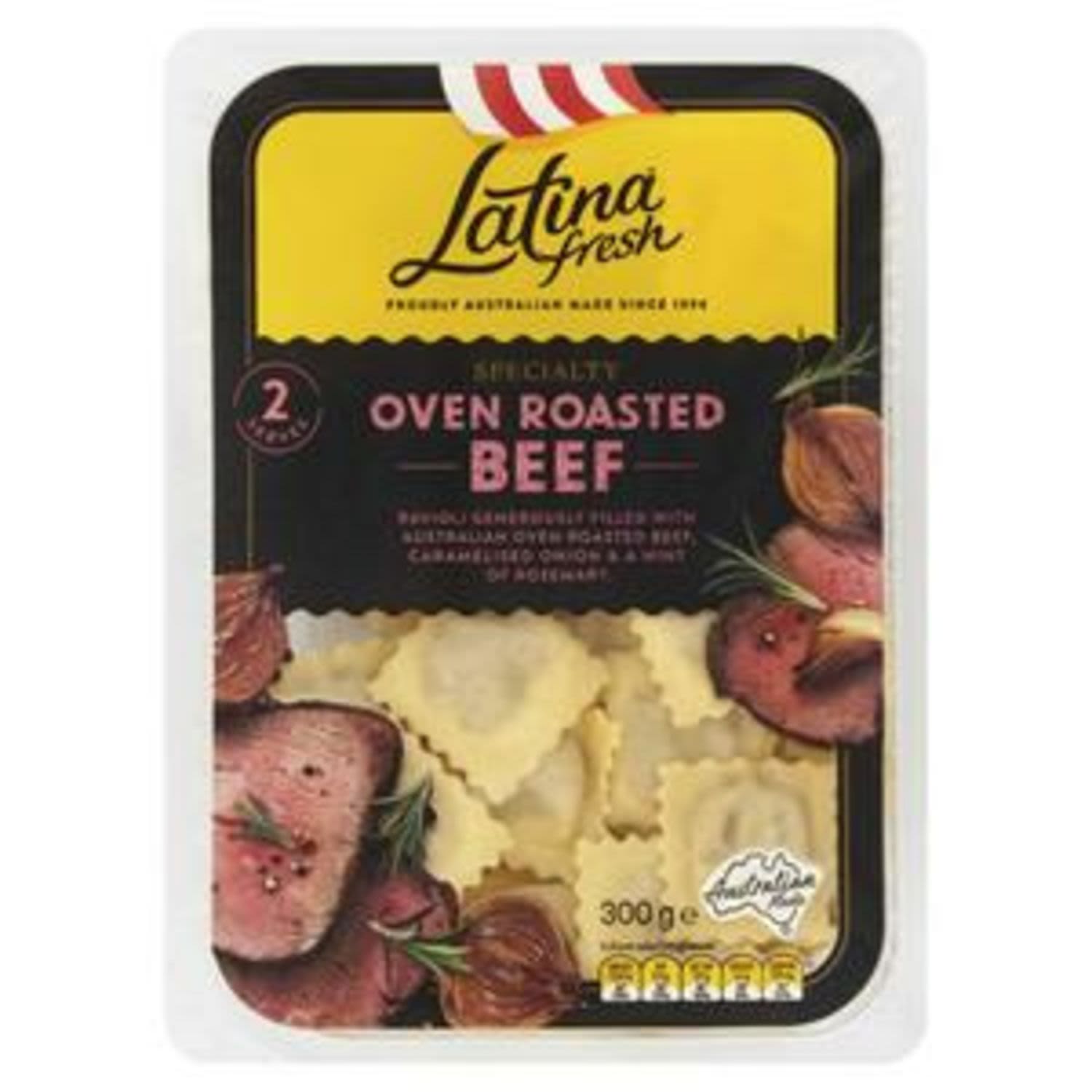 Latina Fresh Oven Roasted Beef Ravioli Filled Pasta, 300 Gram