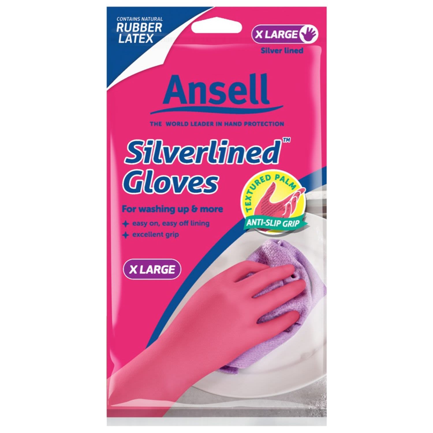ViledaAnsell Silverlined Pink Gloves XL