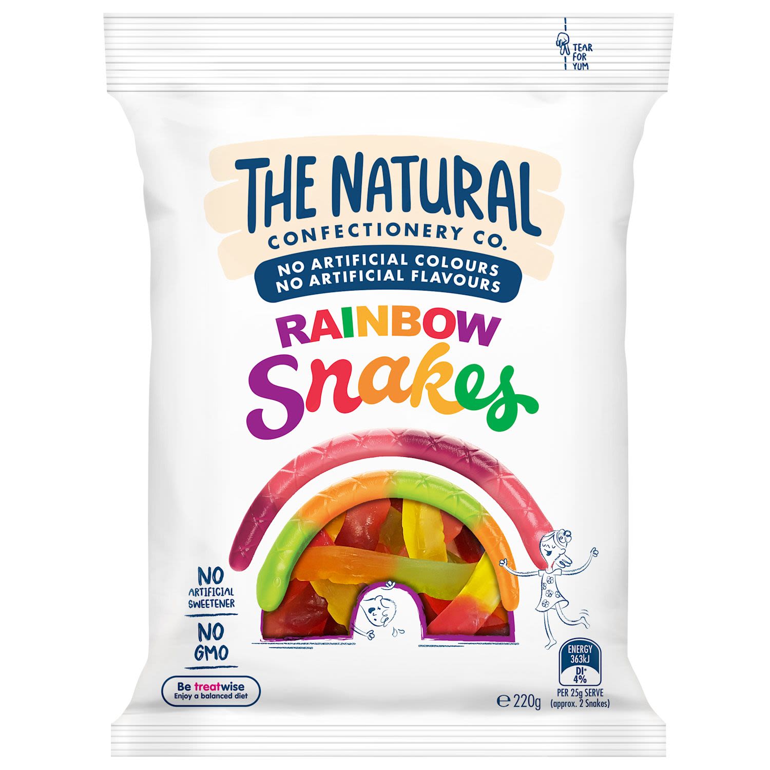 The Natural Confectionery Co. Rainbow Snakes Lollies