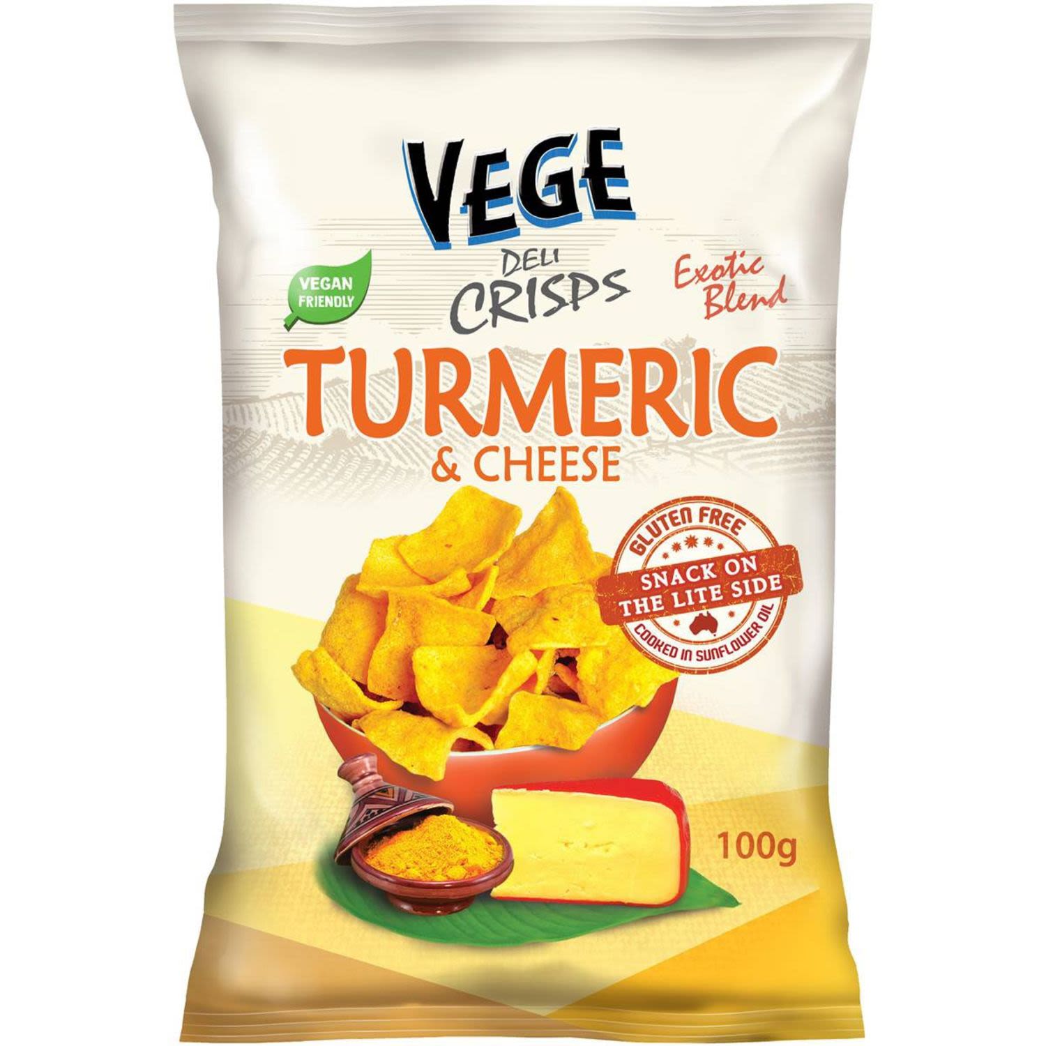 Ajitas Vege Chips Deli Crisps Turmeric & Cheese