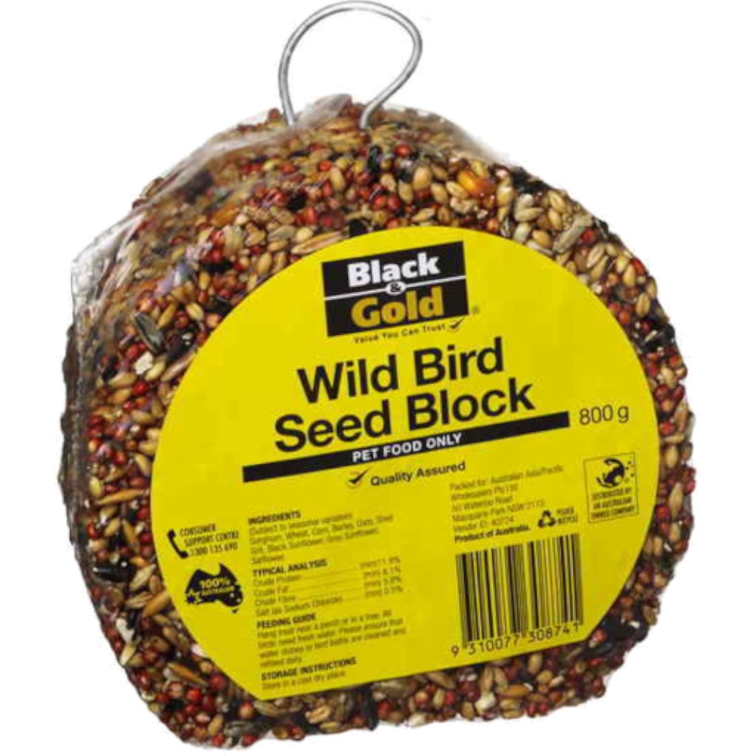 Black & Gold Wild Bird Block, 800 Gram