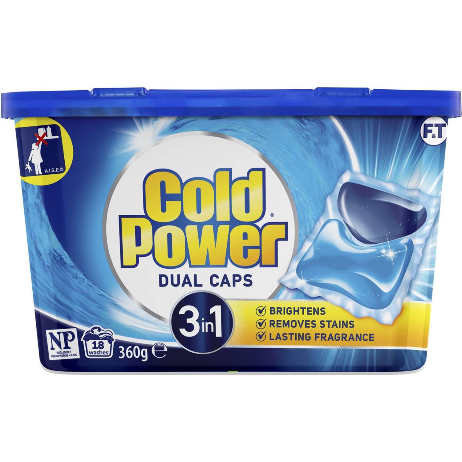 Cold Power Regular Front & Top Liquid Capsules, 18 Each
