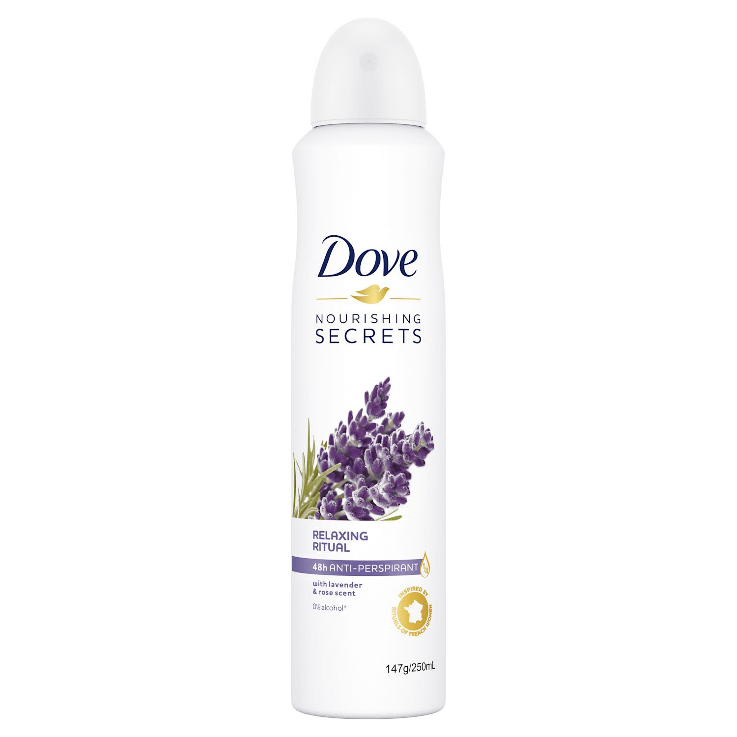 Dove Nourishing Secrets Antiperspirant Aerosol Lavender Rose Water, 250 Millilitre