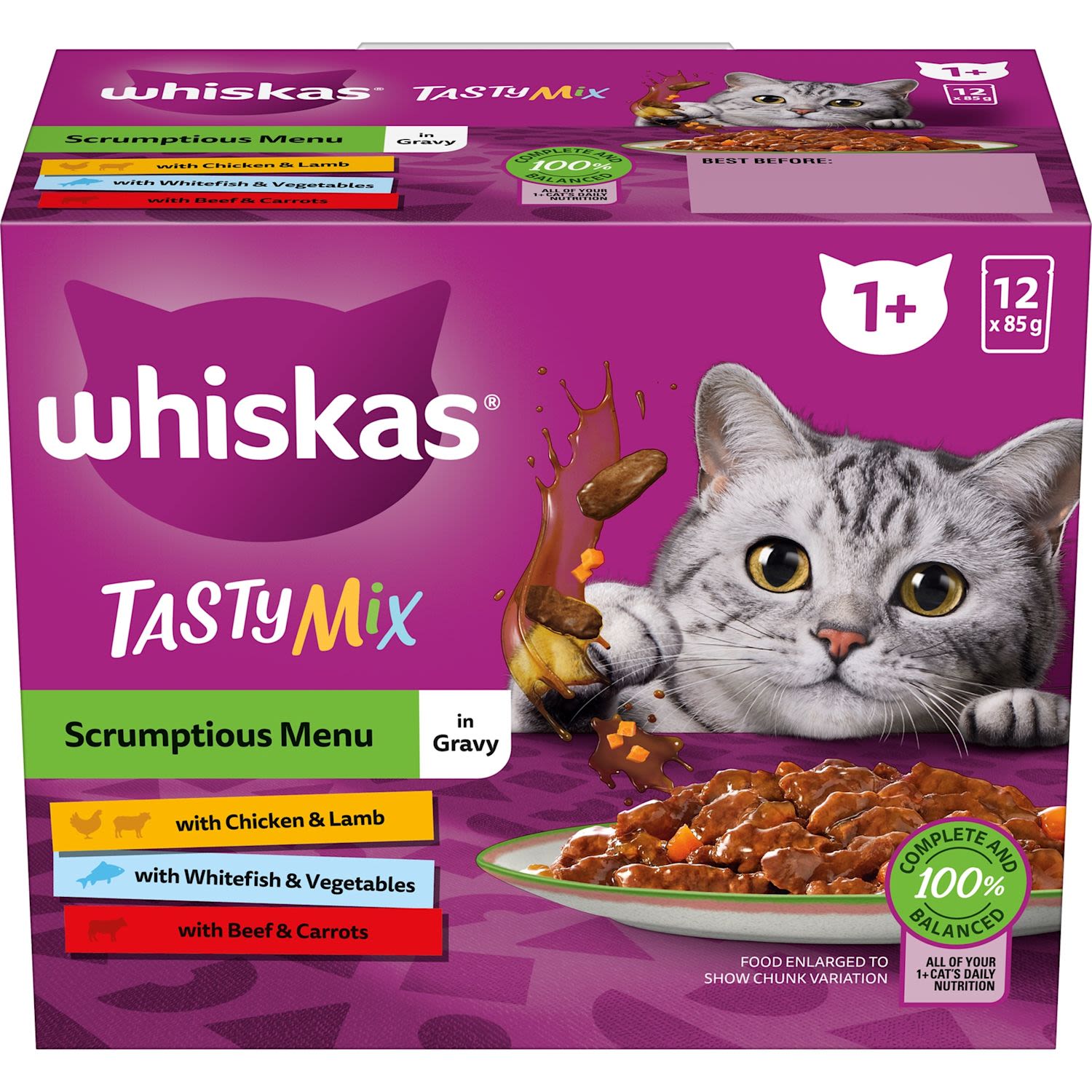 Whiskas Tasty Mix Scrumptious Menu Chunks In Gravy
