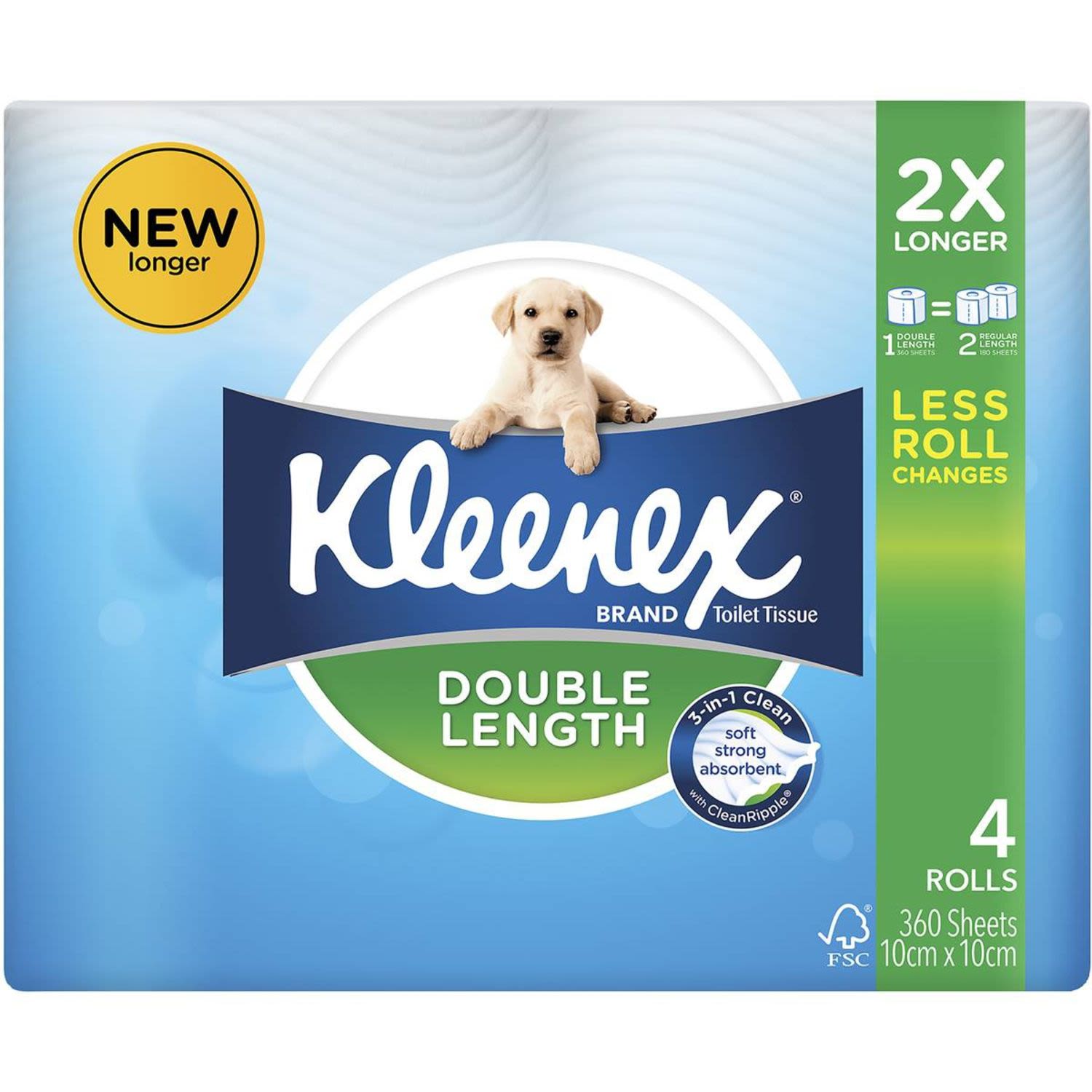 Kleenex Double Length Toilet Tissue, 4 Each