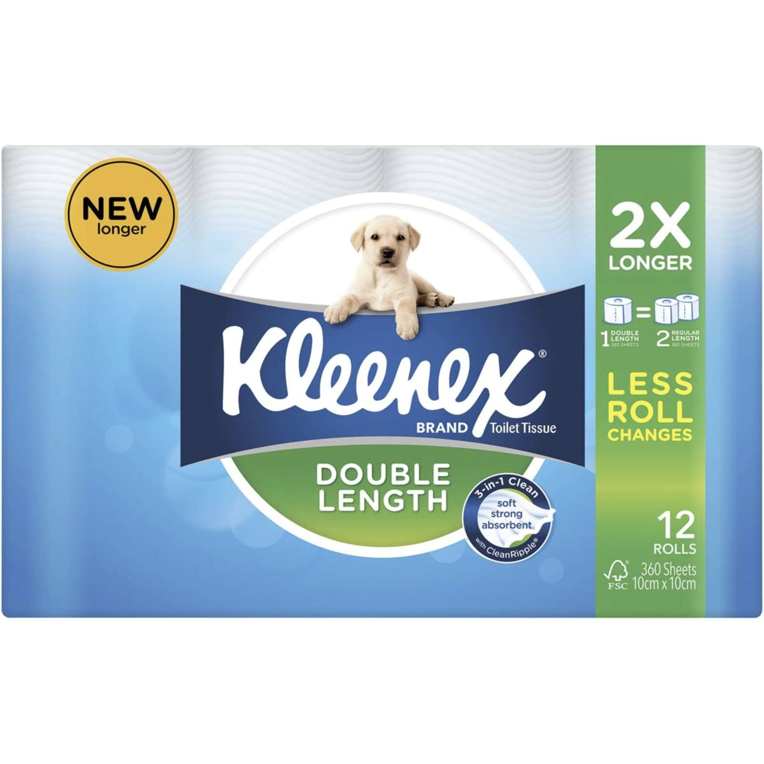 Kleenex Double Length Toilet Tissue, 12 Each